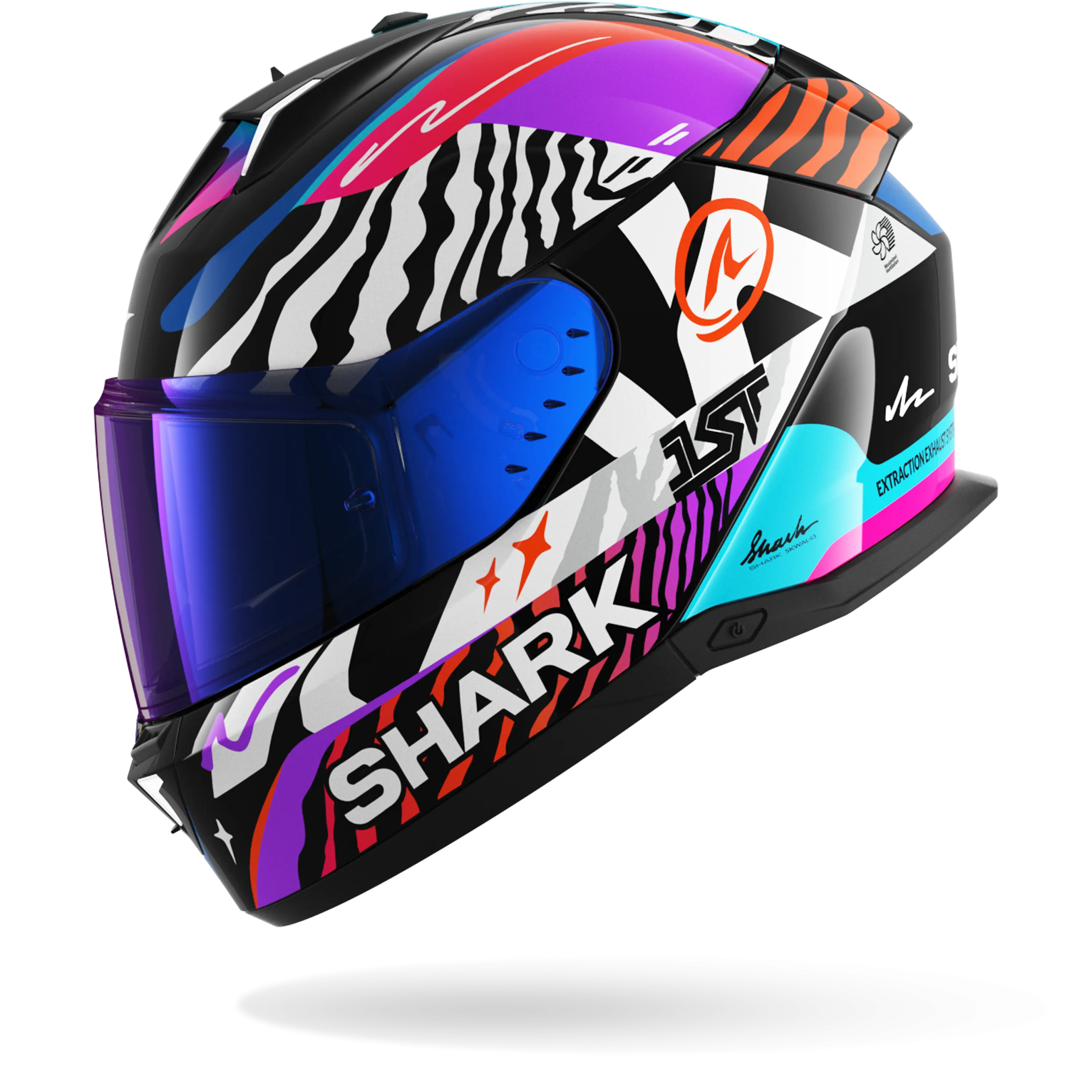 Casque Shark SKWAL i3 SPEED-FANCY — Noir Blanc Orange – Image 4