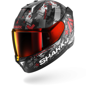 Casque Shark SKWAL i3 HELLCAT Mat — Noir Chrome Rouge