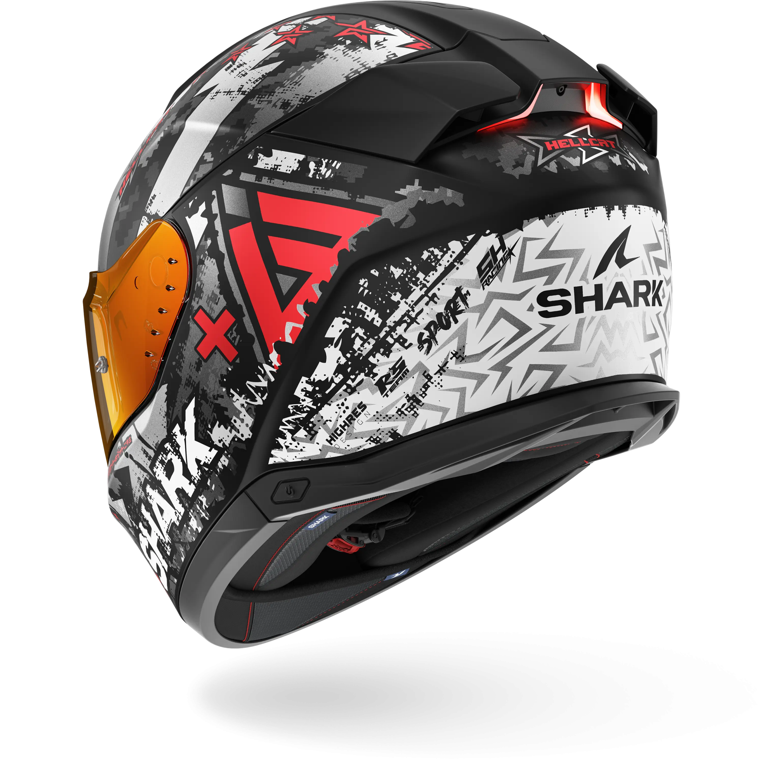 Casque Shark SKWAL i3 HELLCAT Mat — Noir Chrome Rouge – Image 2