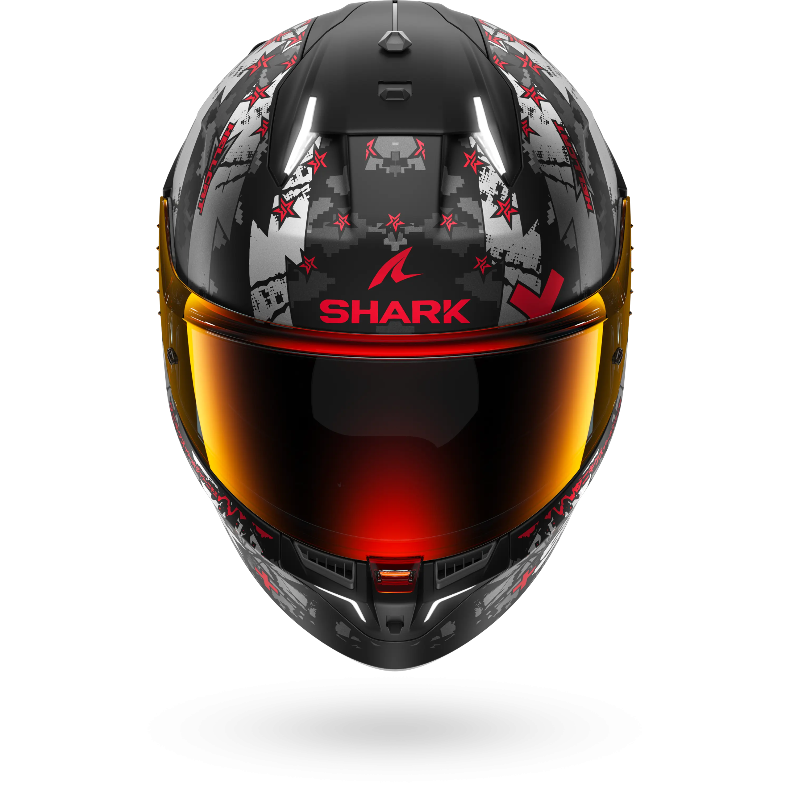 Casque Shark SKWAL i3 HELLCAT Mat — Noir Chrome Rouge – Image 3