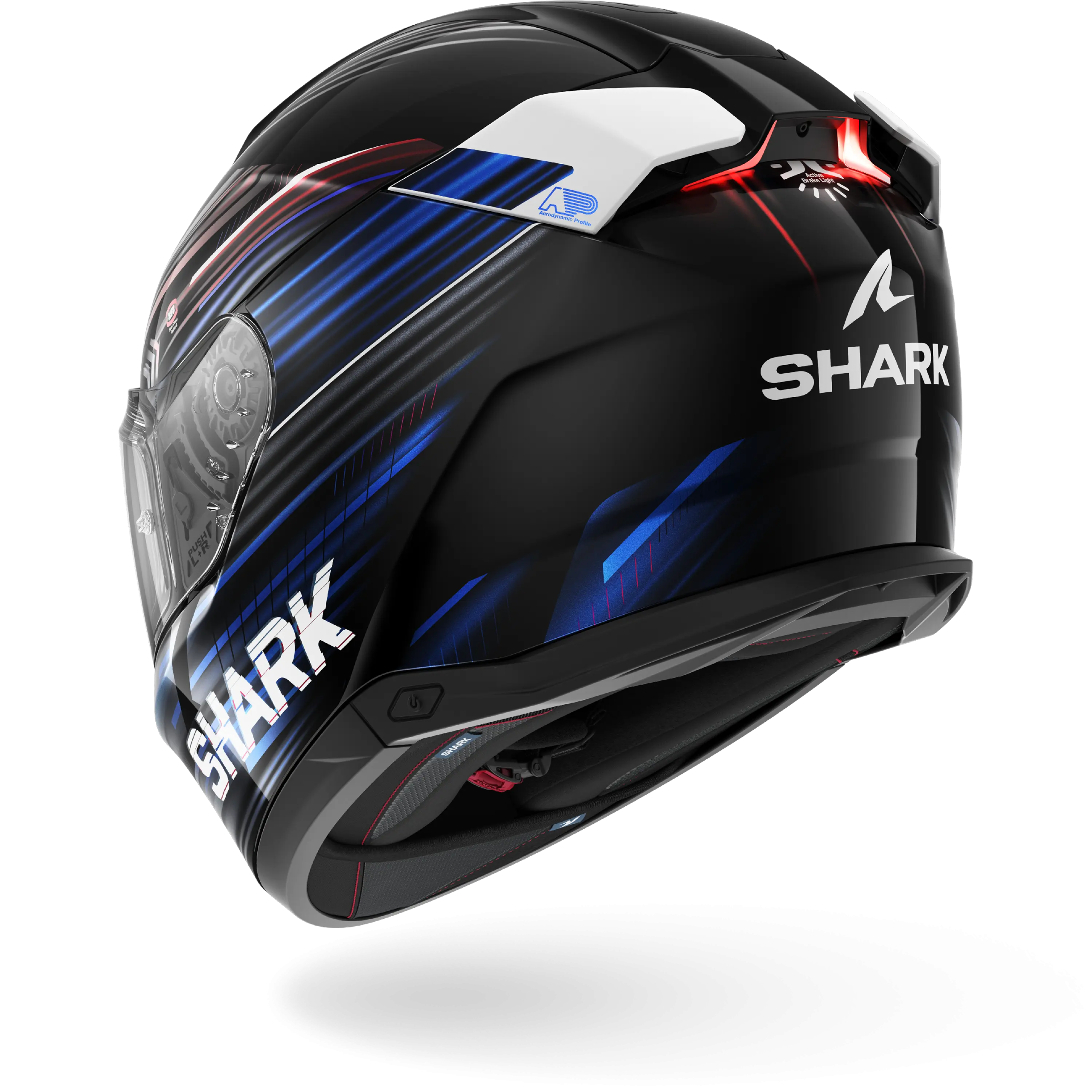 Casque Shark SKWAL i3 LIGHT-BLUR — Noir Rouge Bleu – Image 2