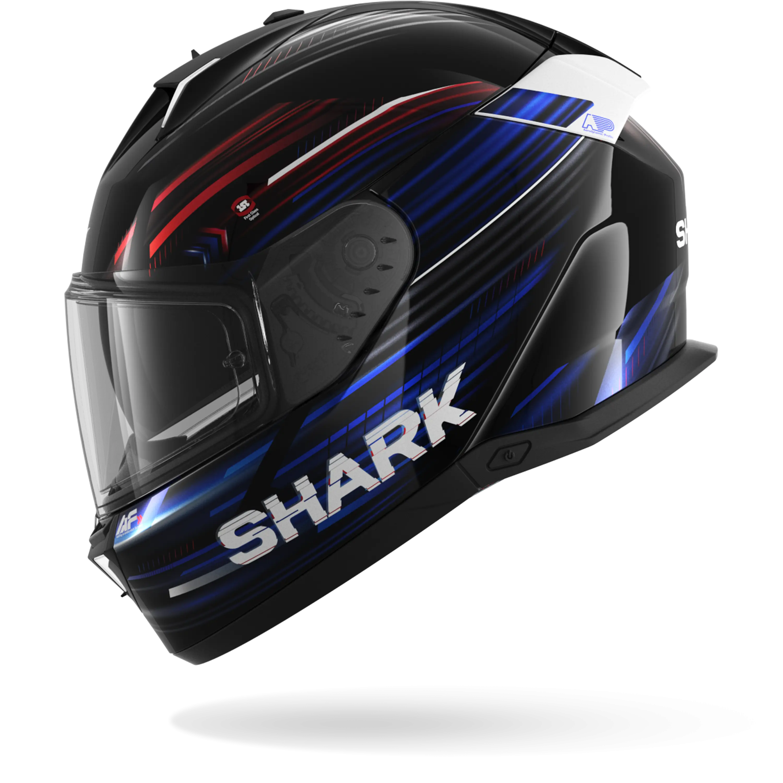 Casque Shark SKWAL i3 LIGHT-BLUR — Noir Rouge Bleu – Image 4