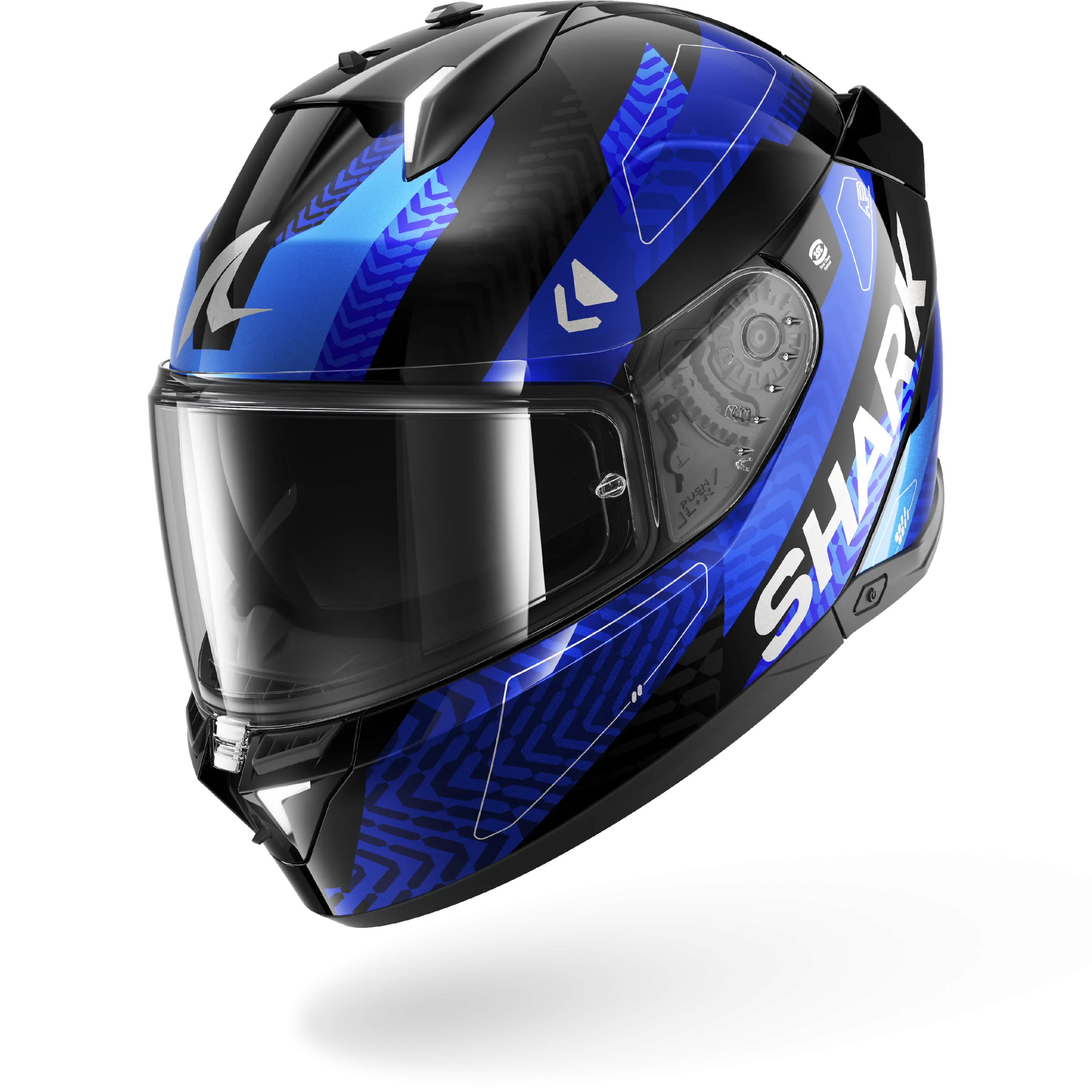 Casque Shark SKWAL i3 READY — Noir Chrome Bleu