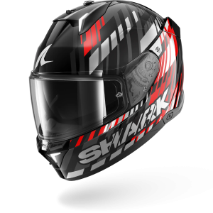 Casque Shark SKWAL i3 VIBETRACK — Noir Chrome Rouge