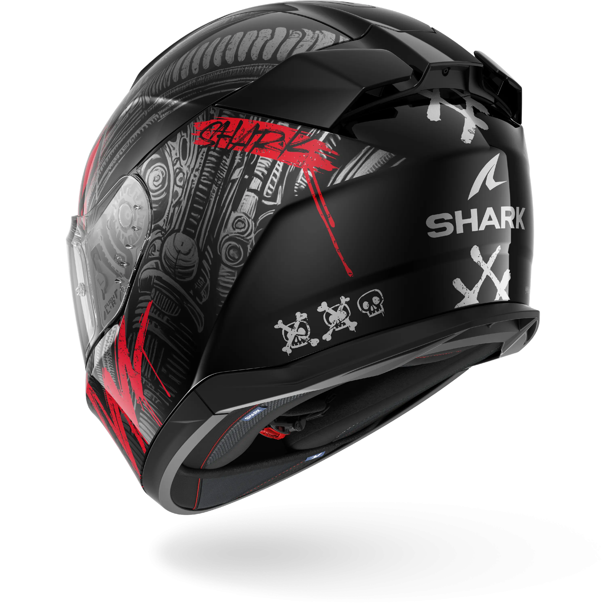 Casque Shark D-SKWAL 3 SHIEVER — Noir Anthracite Rouge – Image 2