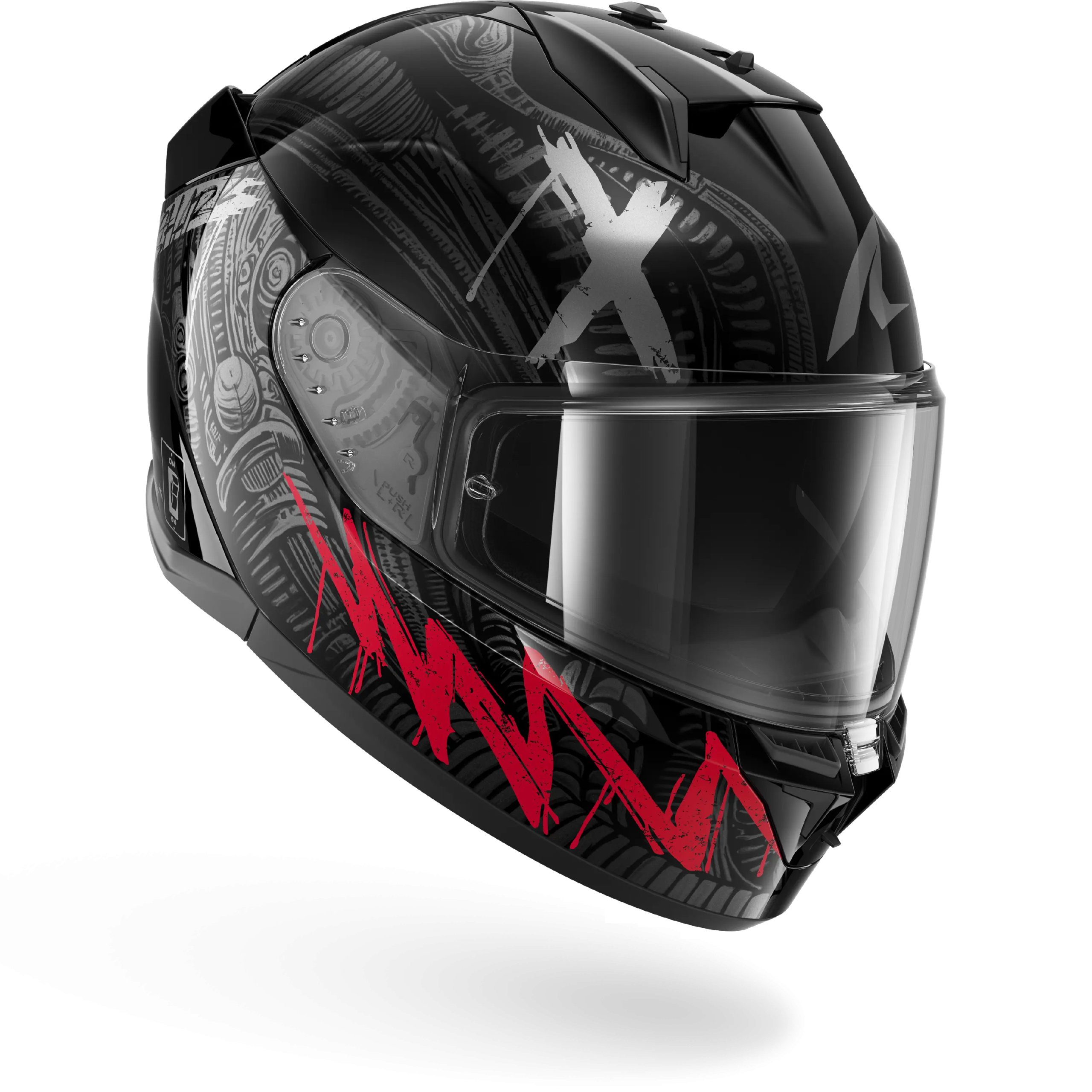 Casque Shark D-SKWAL 3 SHIEVER — Noir Anthracite Rouge – Image 4