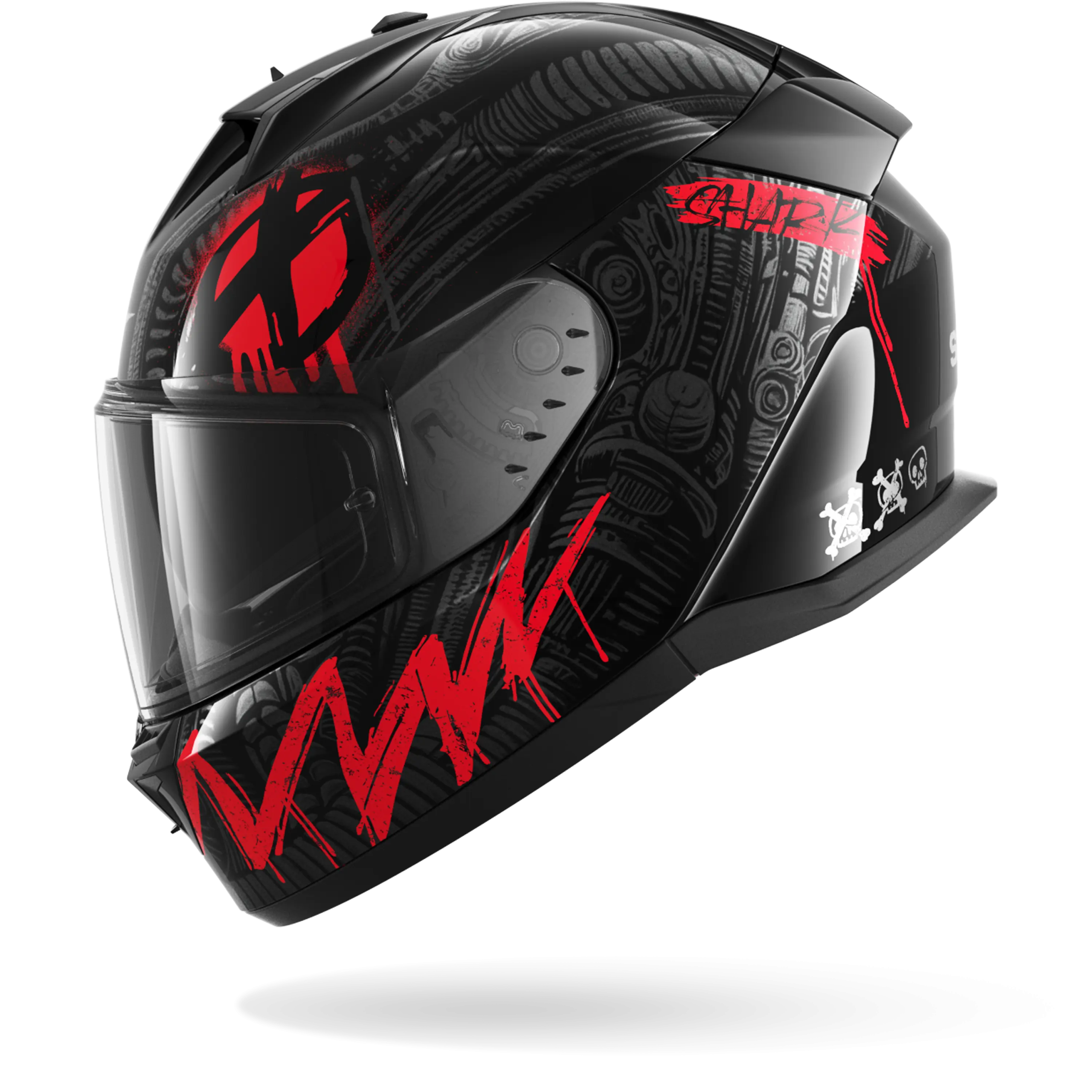 Casque Shark D-SKWAL 3 SHIEVER — Noir Anthracite Rouge – Image 5
