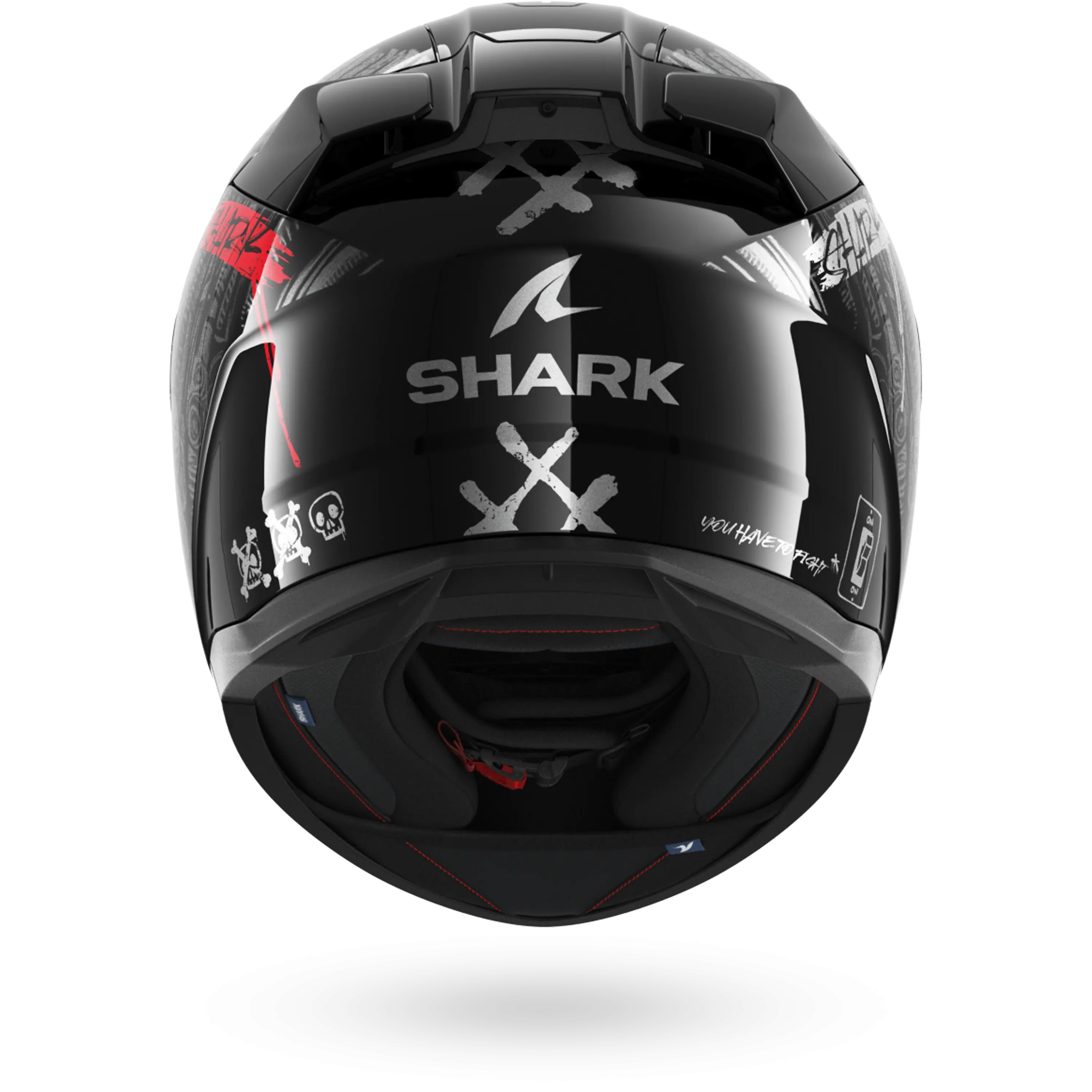 Casque Shark D-SKWAL 3 SHIEVER — Noir Anthracite Rouge – Image 6