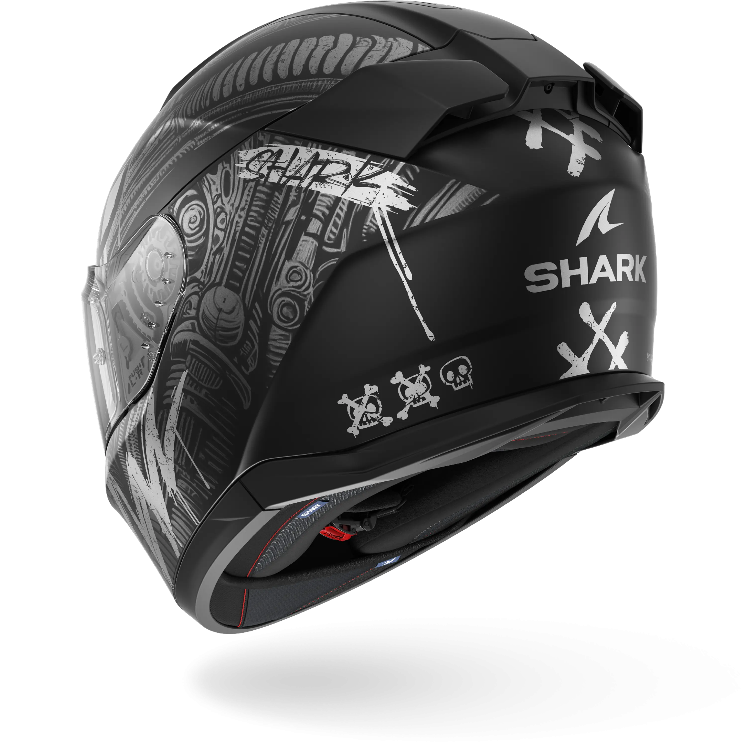 Casque Shark D-SKWAL 3 SHIEVER Mat — Noir Anthracite Argent – Image 2