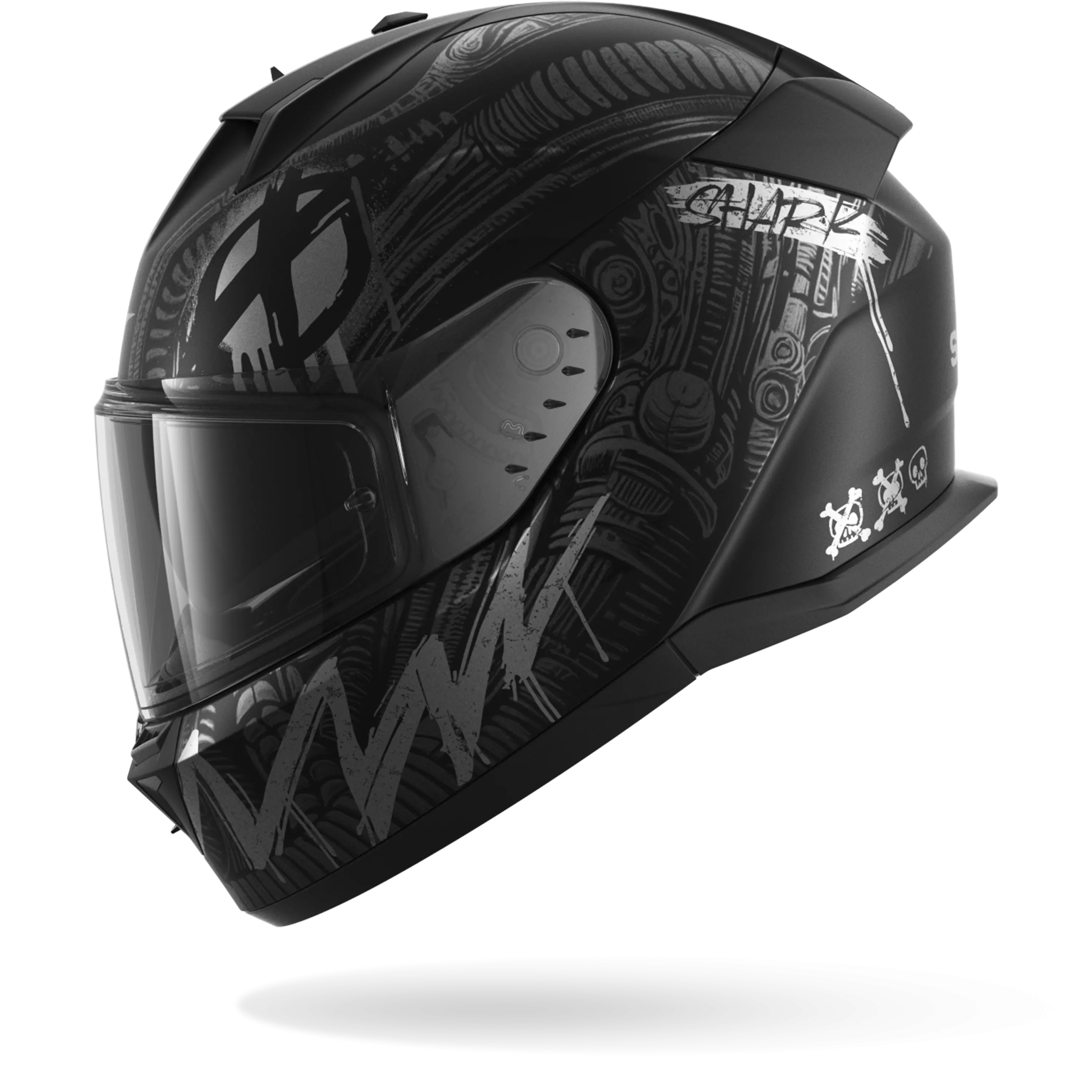 Casque Shark D-SKWAL 3 SHIEVER Mat — Noir Anthracite Argent – Image 5