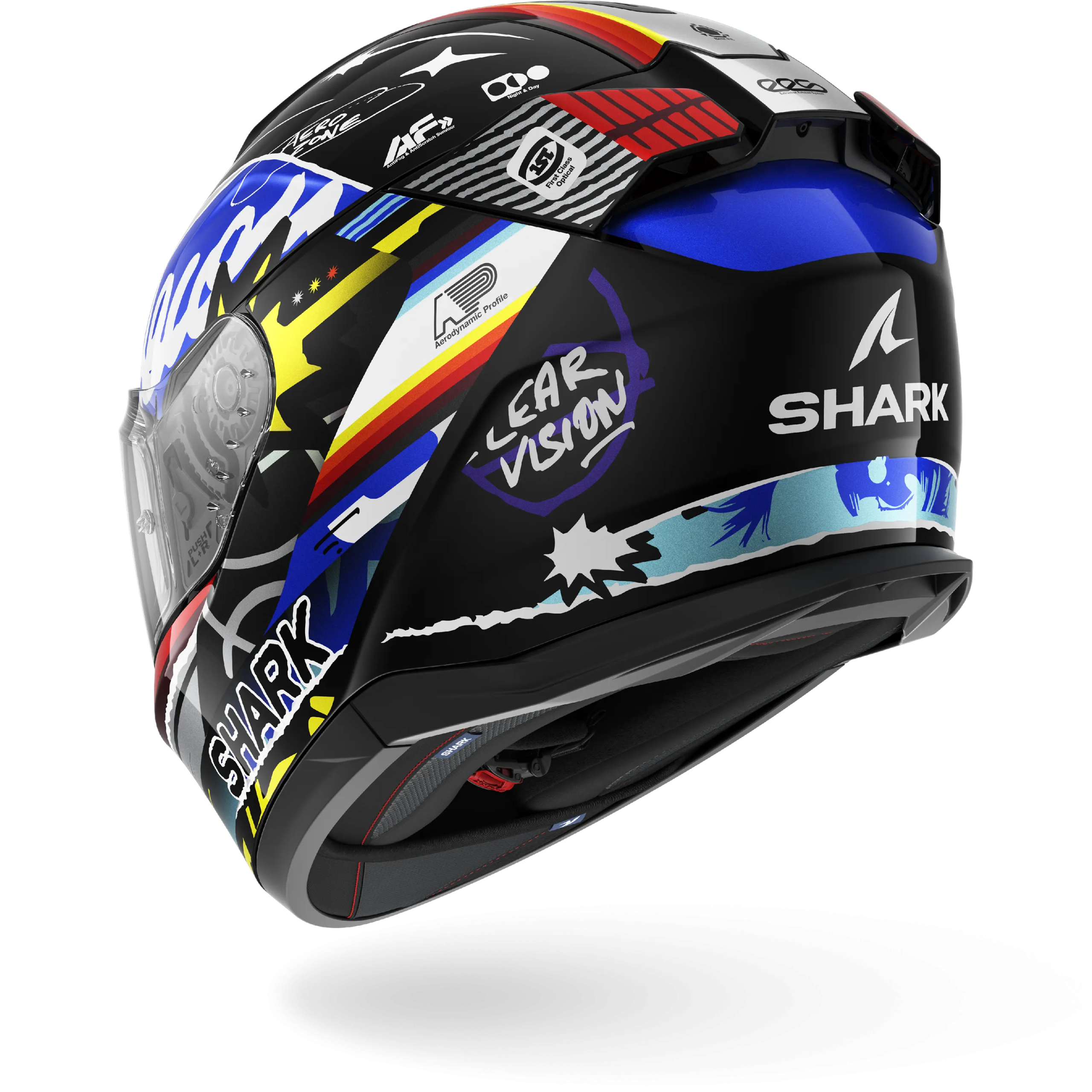 Casque Shark D-SKWAL 3 STREETRUSH — Noir Bleu Chrome – Image 2