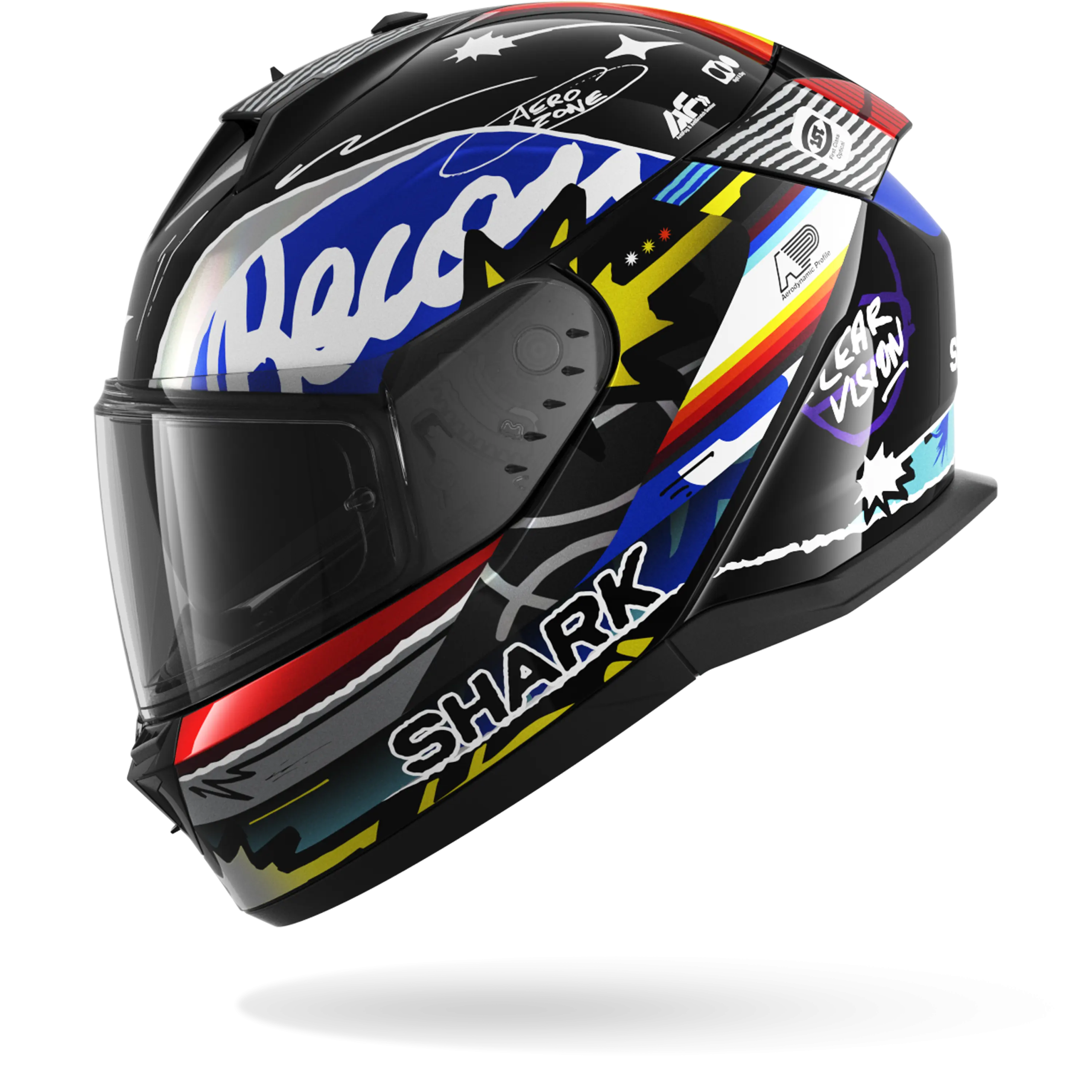 Casque Shark D-SKWAL 3 STREETRUSH — Noir Bleu Chrome – Image 4