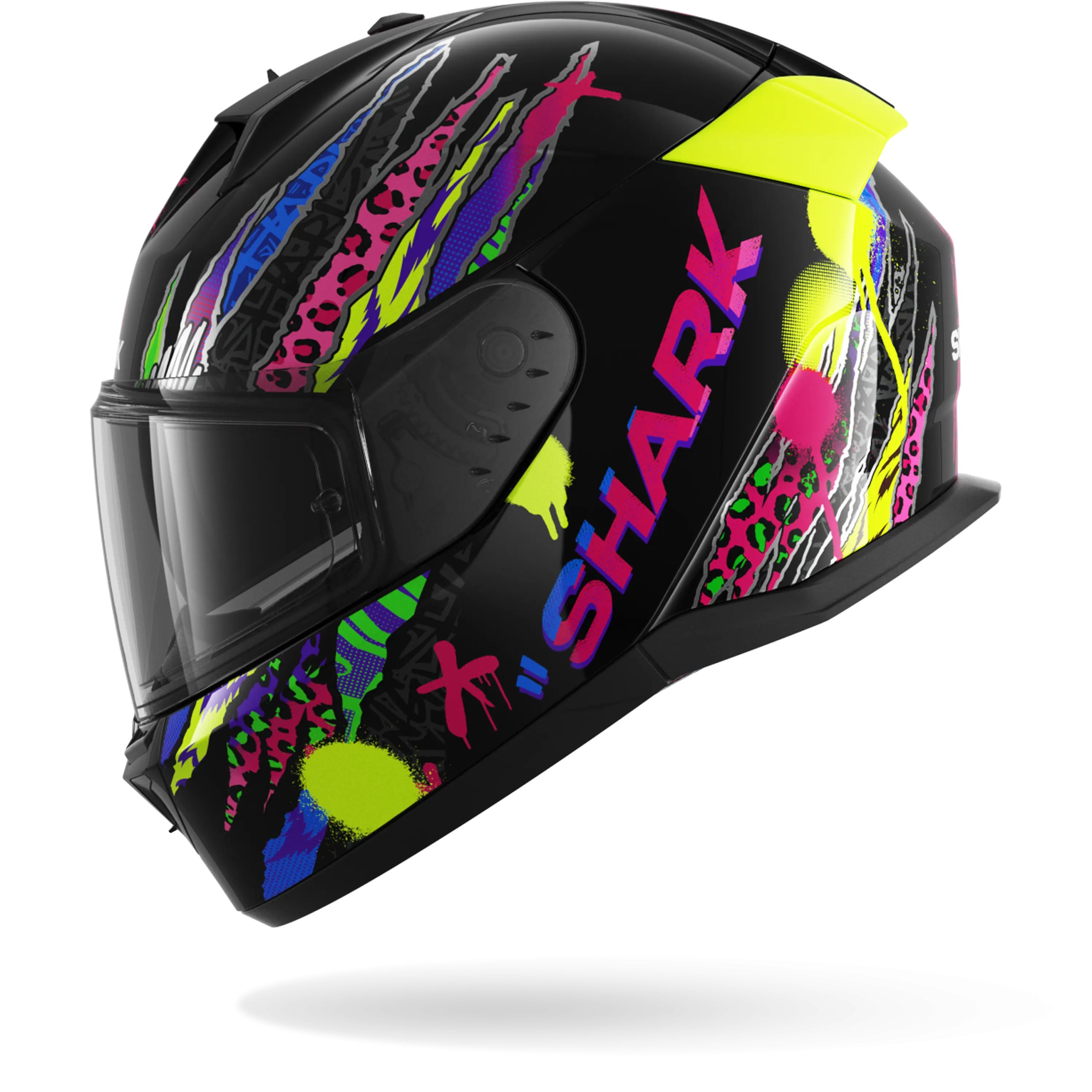 Casque Shark D-SKWAL 3 FAWN — Noir Violet Jaune – Image 4