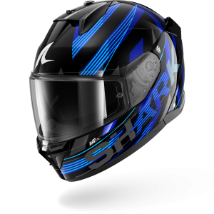 Casque Shark D-SKWAL 3 DASHED — Noir Bleu Anthracite