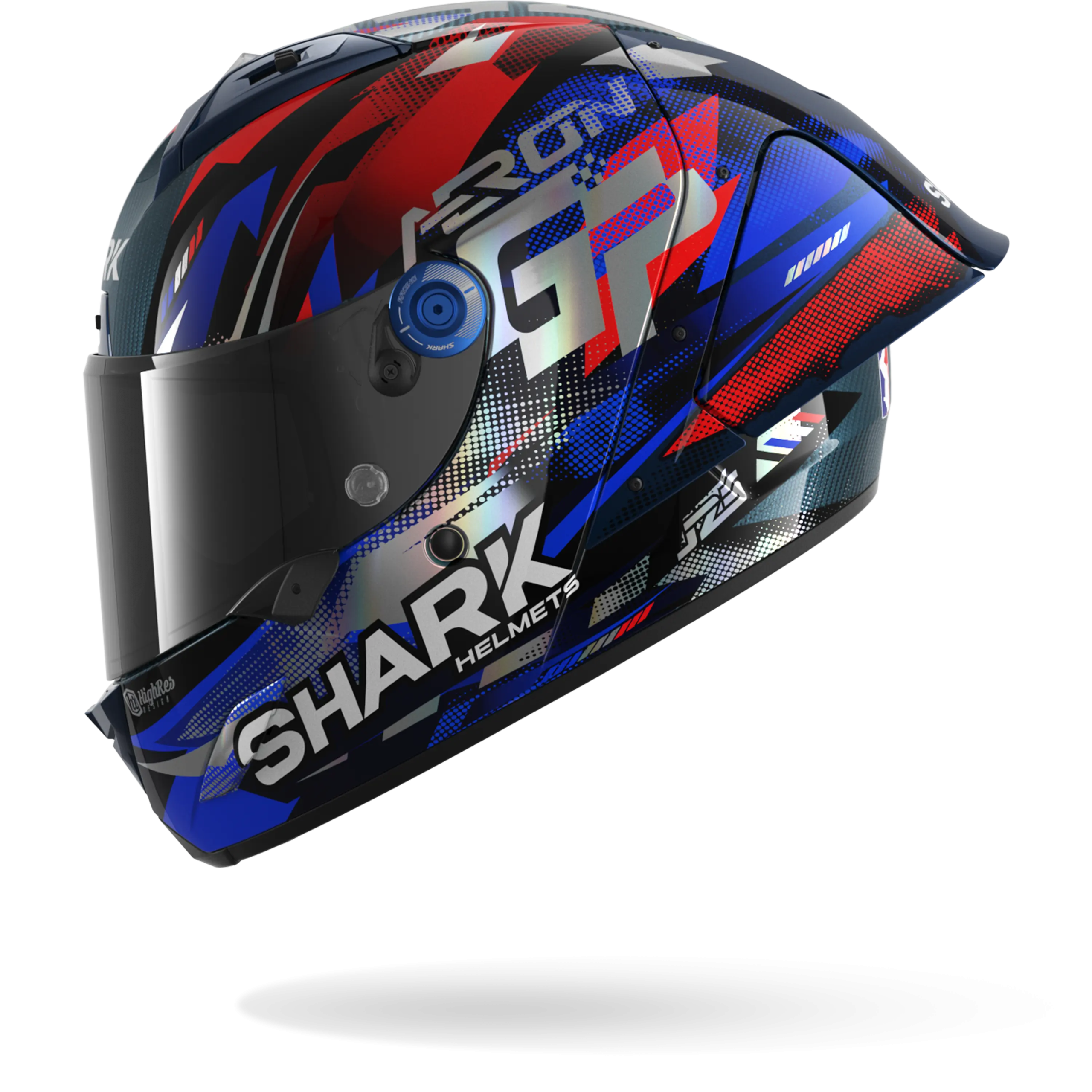 Casque Shark AERON-GP FIM RACING #1 REPLICA ZARCO VICTORY 2025 — Carbone Bleu Chrome – Image 6
