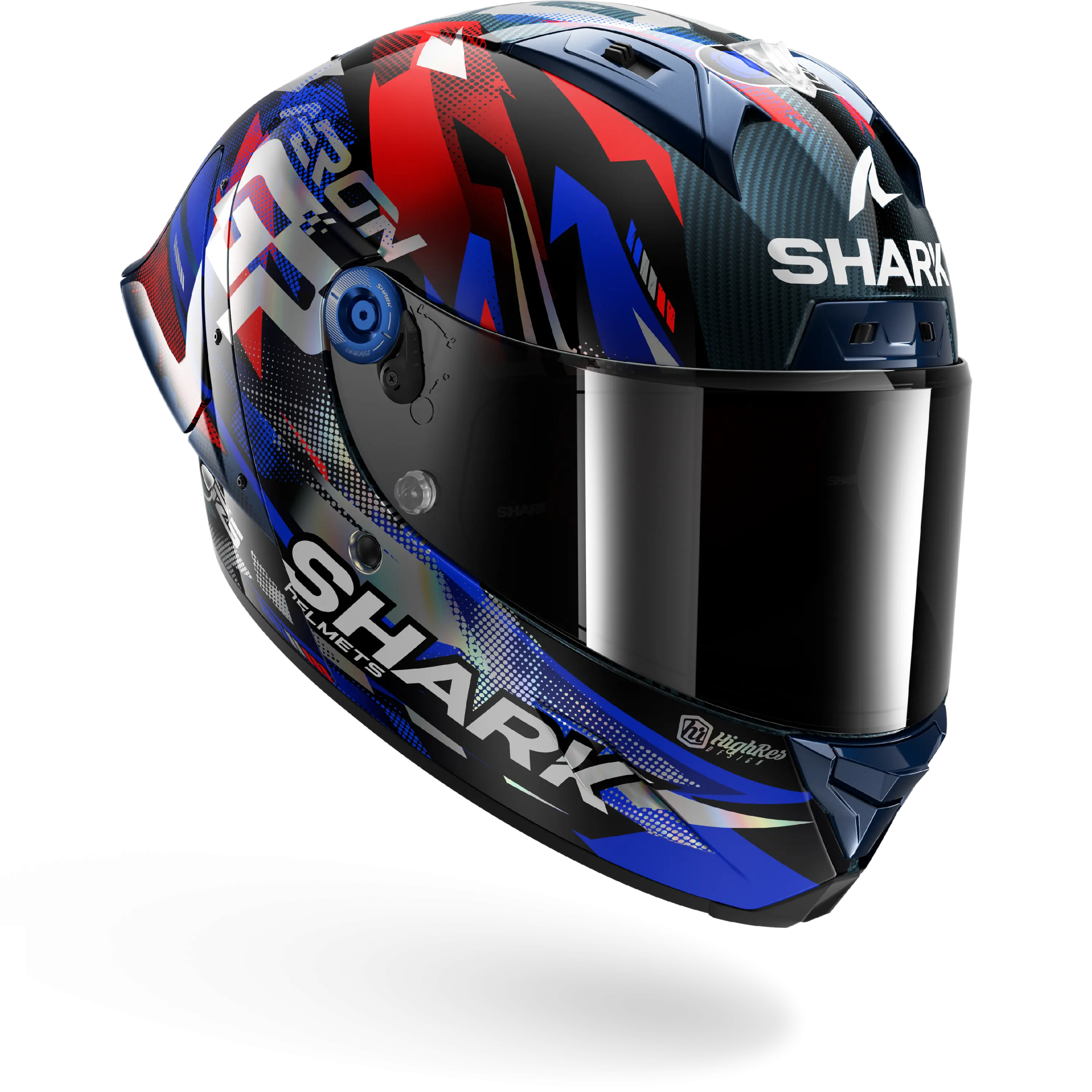 Casque Shark AERON-GP FIM RACING #1 REPLICA ZARCO VICTORY 2025 — Carbone Bleu Chrome – Image 7