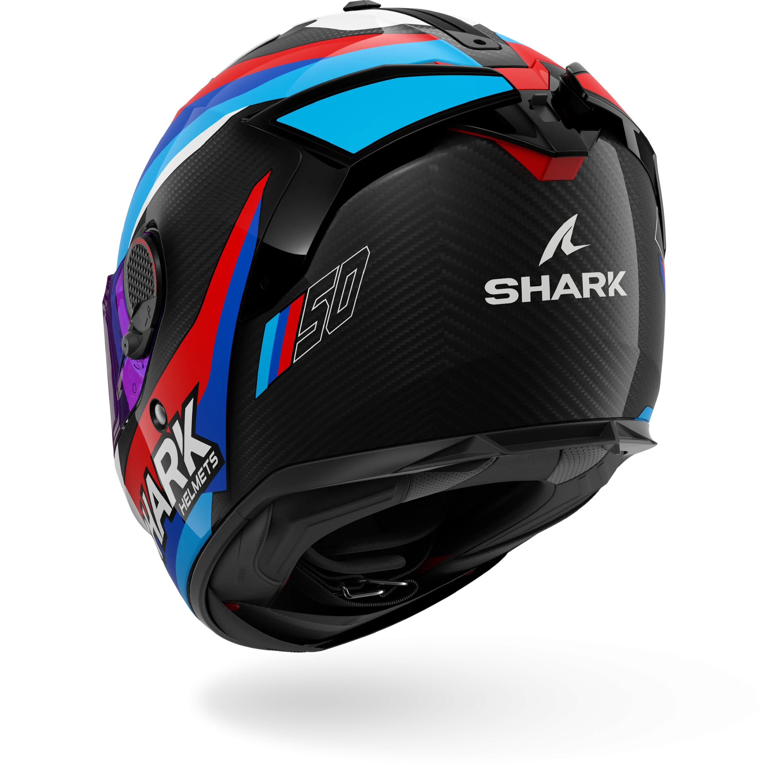 Casque Shark SPARTAN GT PRO CARBON GUINTOLI — Carbone Bleu Rouge – Image 2