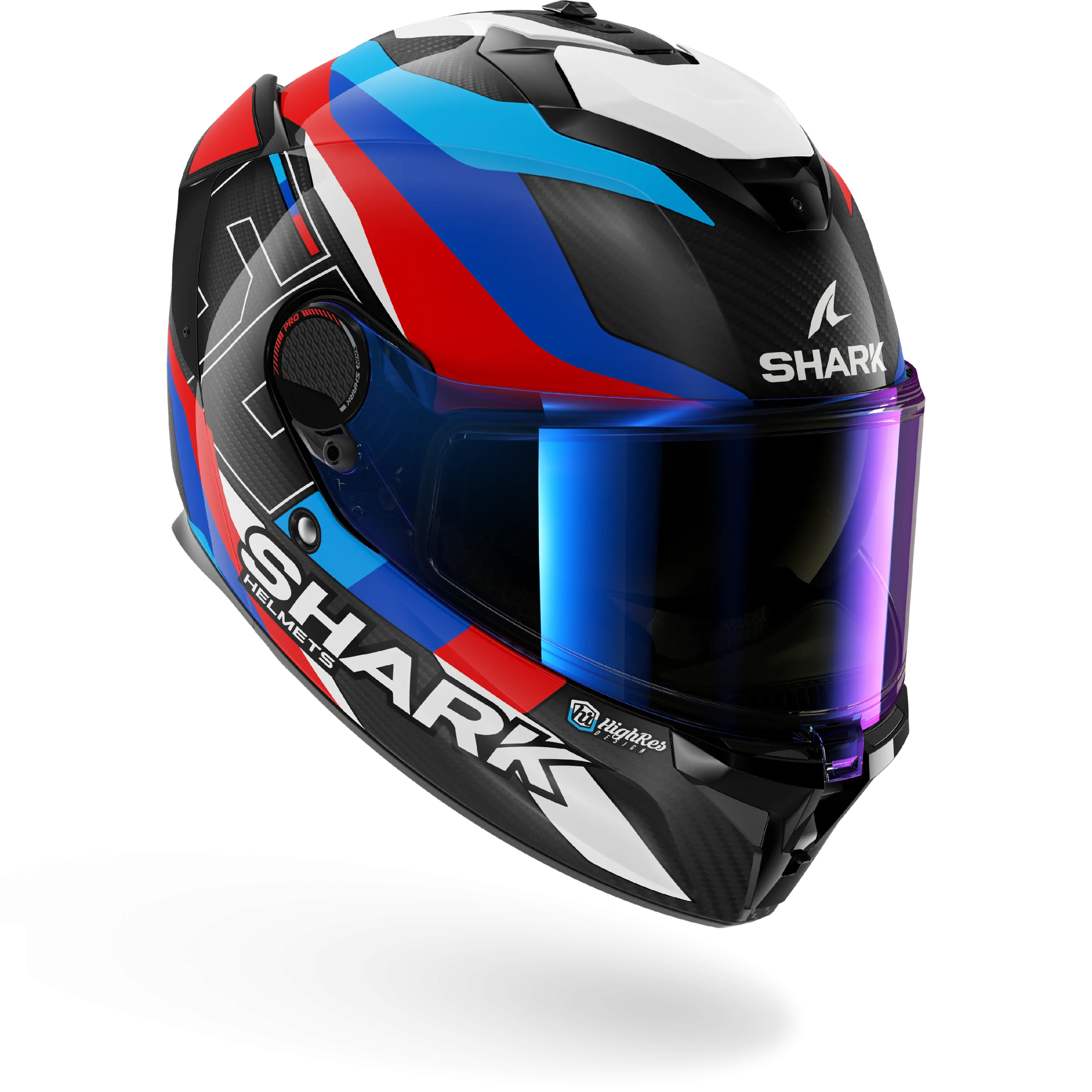 Casque Shark SPARTAN GT PRO CARBON GUINTOLI — Carbone Bleu Rouge – Image 5