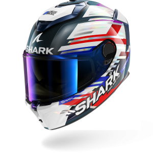 Casque Shark SPARTAN GT PRO CARBON REPLICA ZARCO GP DE FRANCE 2026 — Carbone Chrome Rouge
