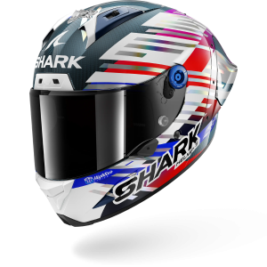 Casque Shark AERON-GP FIM RACING #2 REPLICA ZARCO GP DE FRANCE 2026 — Carbone Chrome Rouge