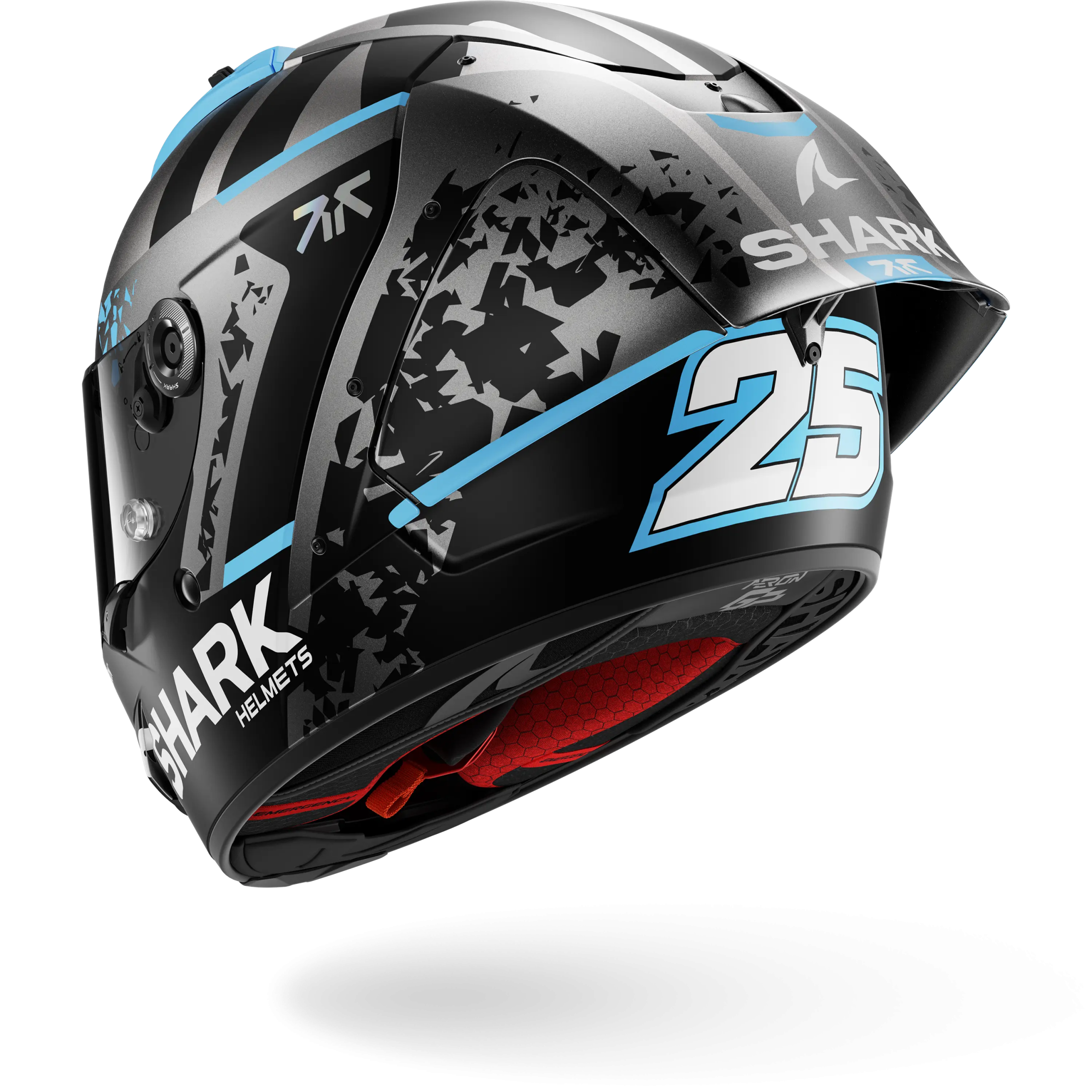 Casque Shark AERON-GP FIM RACING #2 REPLICA RAUL FERNANDEZ WINTER TEST Mat — Anthracite Bleu Argent – Image 4