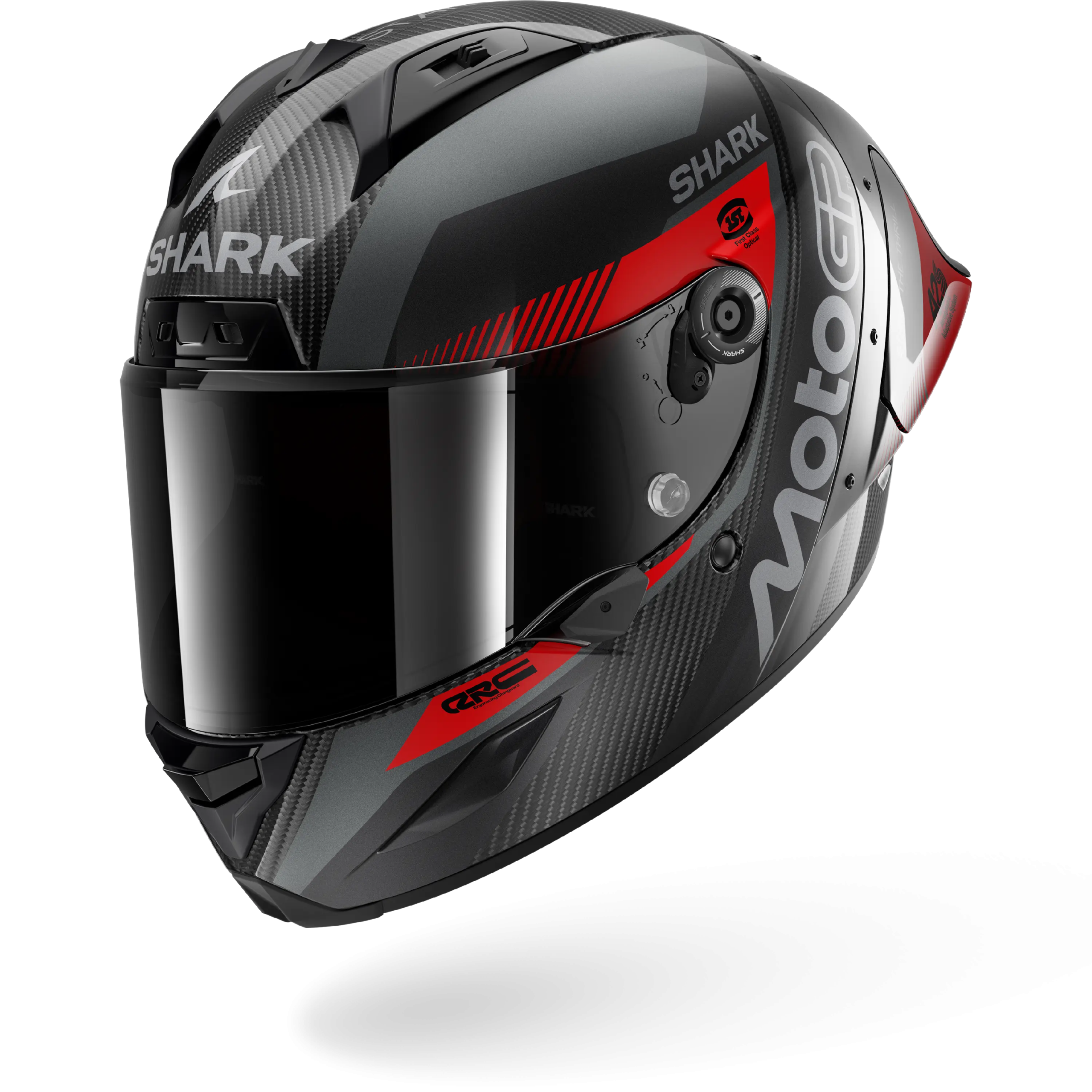 Casque Shark AERON-GP FIM RACING #2 MOTOGP — Carbone Anthracite Rouge