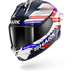 Casque Shark SKWAL CUP REPLICA ZARCO GP DE FRANCE 2026 — Bleu Chrome Rouge