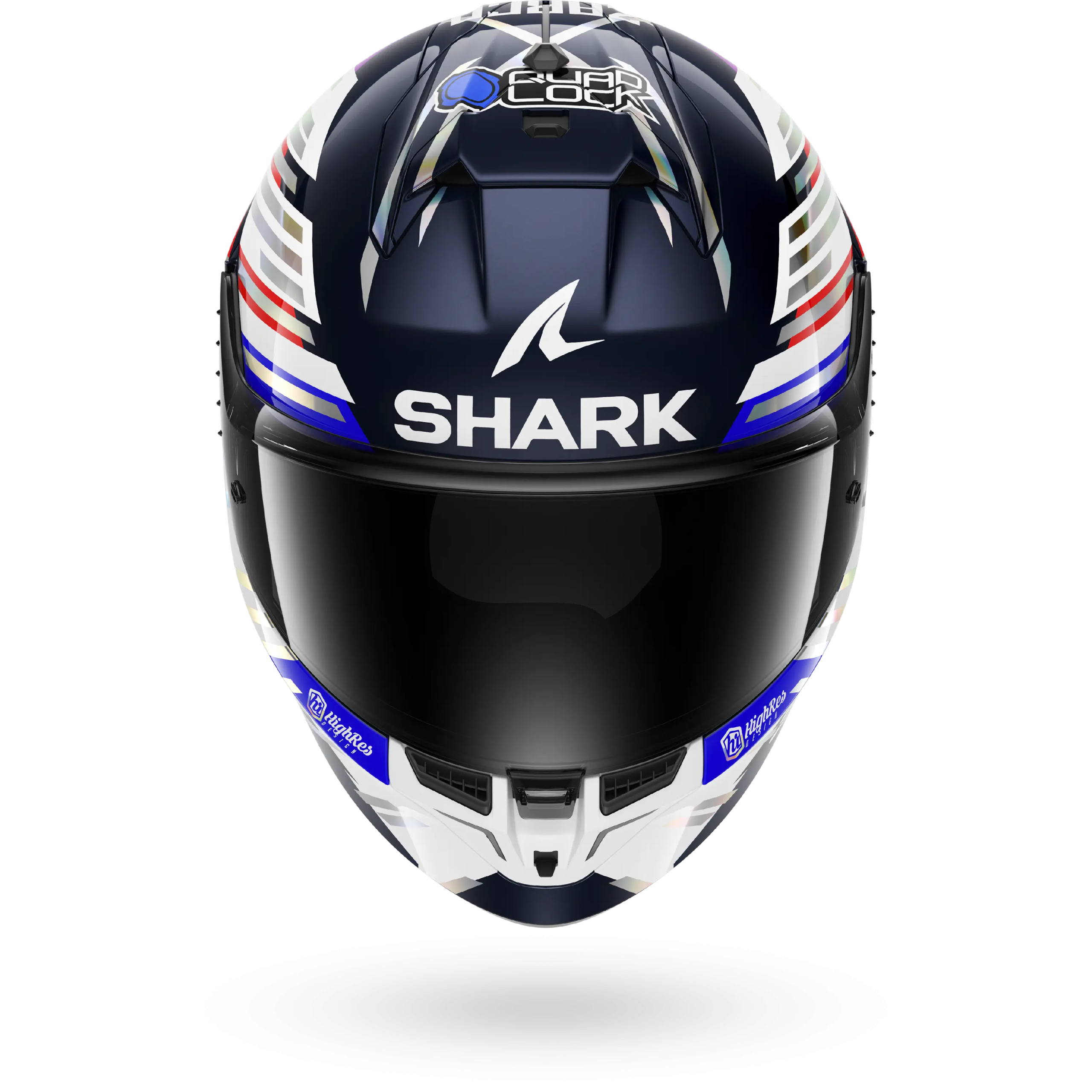 Casque Shark SKWAL CUP REPLICA ZARCO GP DE FRANCE 2026 — Bleu Chrome Rouge – Image 3