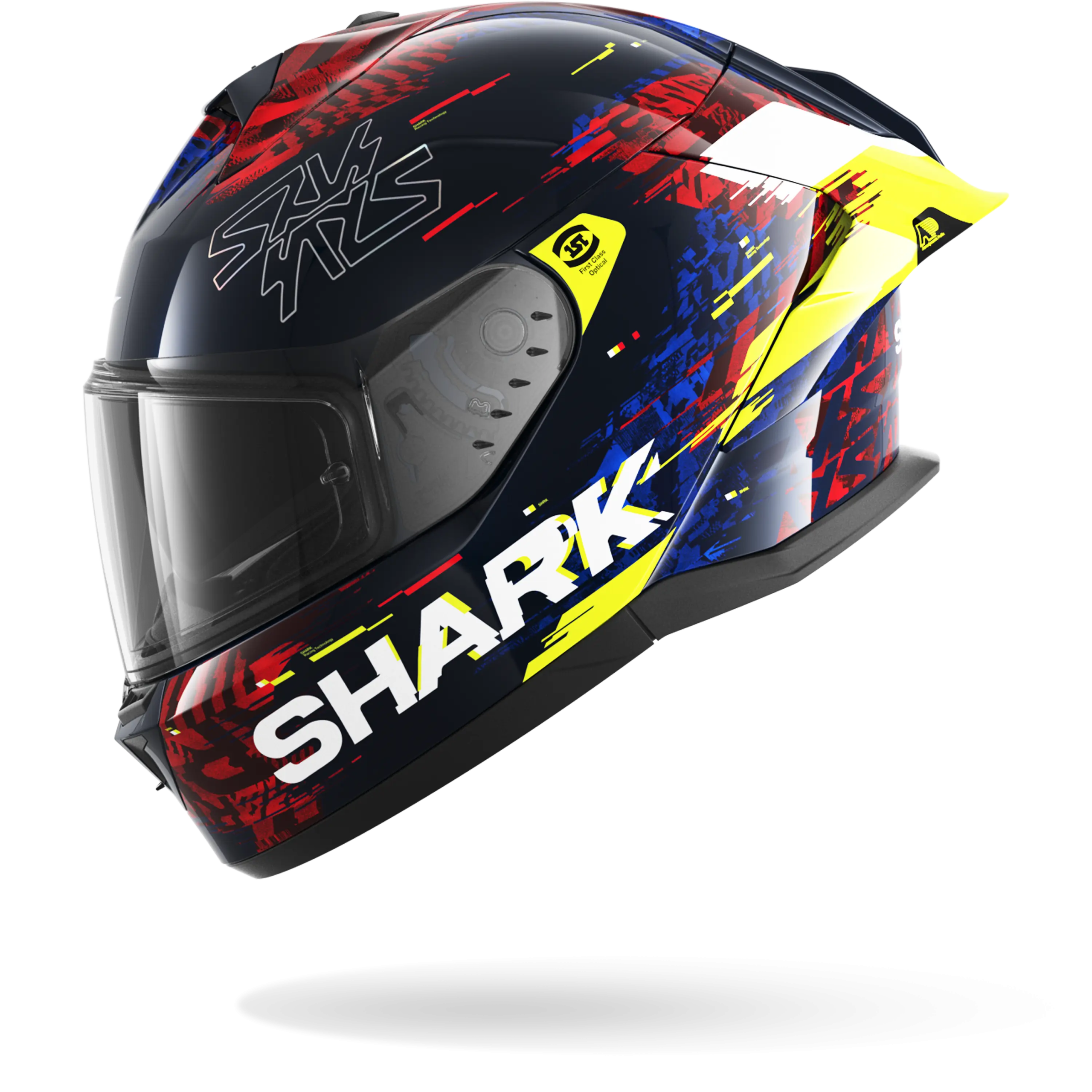 Casque Shark SKWAL CUP SPEED-VIB — Bleu Rouge Jaune – Image 4