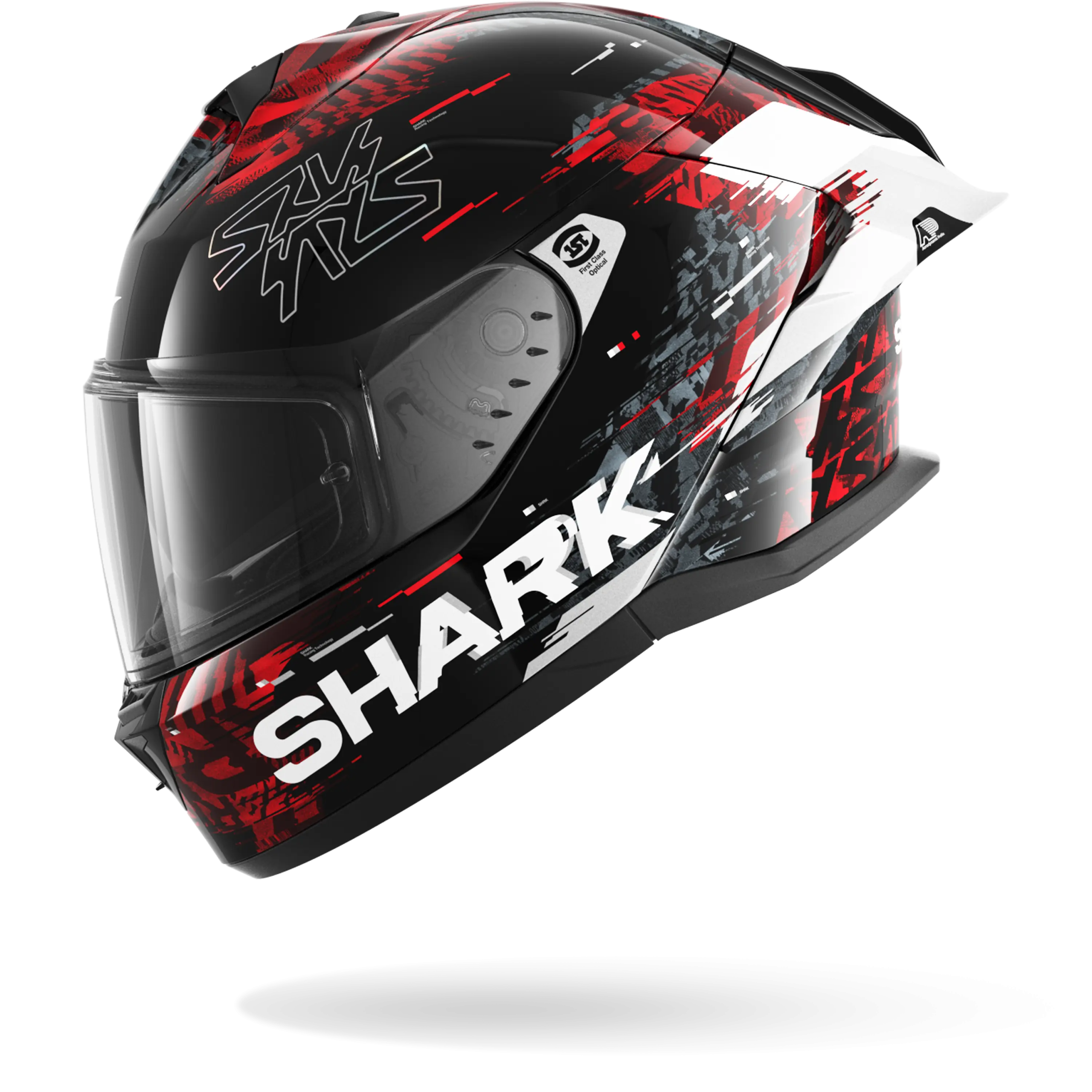Casque Shark SKWAL CUP SPEED-VIB — Noir Rouge Argent – Image 4