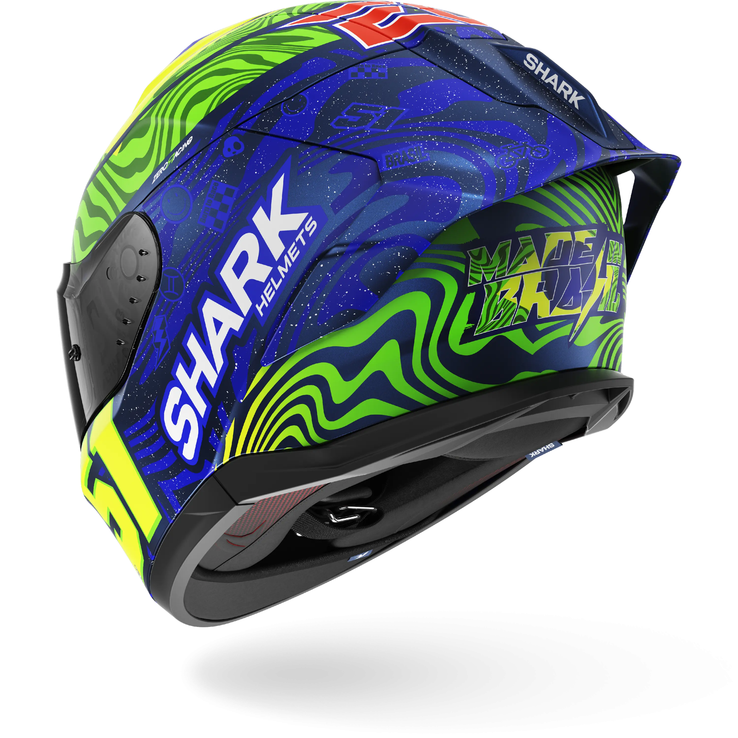 Casque Shark SKWAL CUP REPLICA GRANADO Mat — Bleu Vert Jaune – Image 2