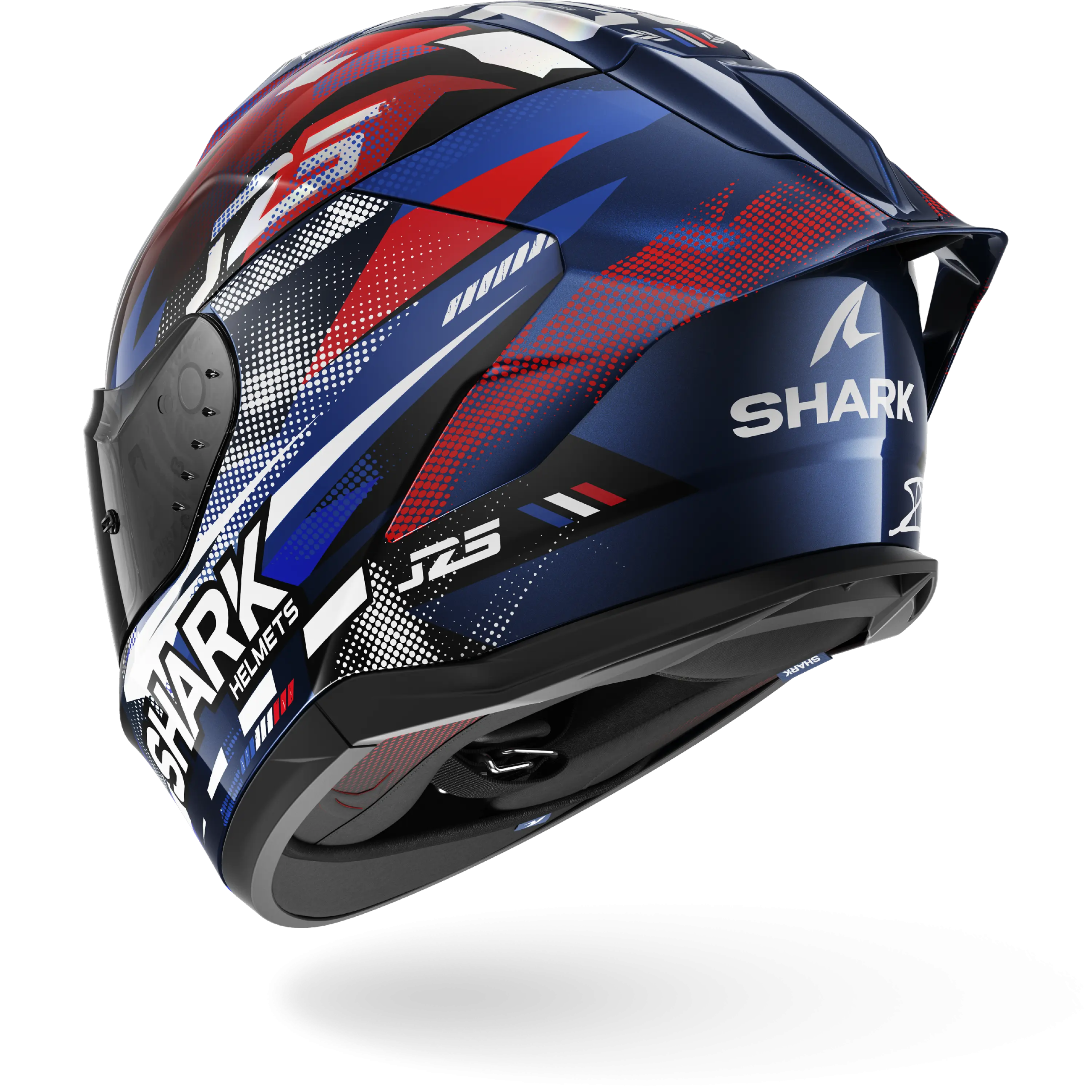 Casque Shark SKWAL CUP REPLICA ZARCO GP DE FRANCE — Bleu Chrome Rouge – Image 2