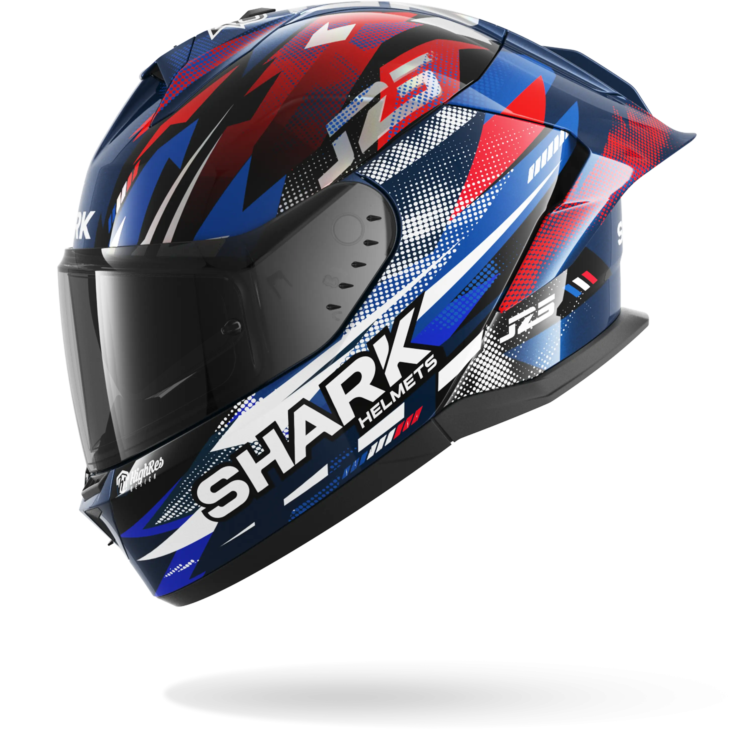 Casque Shark SKWAL CUP REPLICA ZARCO GP DE FRANCE — Bleu Chrome Rouge – Image 4