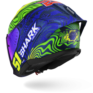 Casque Shark SKWAL JET CUP REPLICA GRANADO Mat — Bleu Vert Jaune