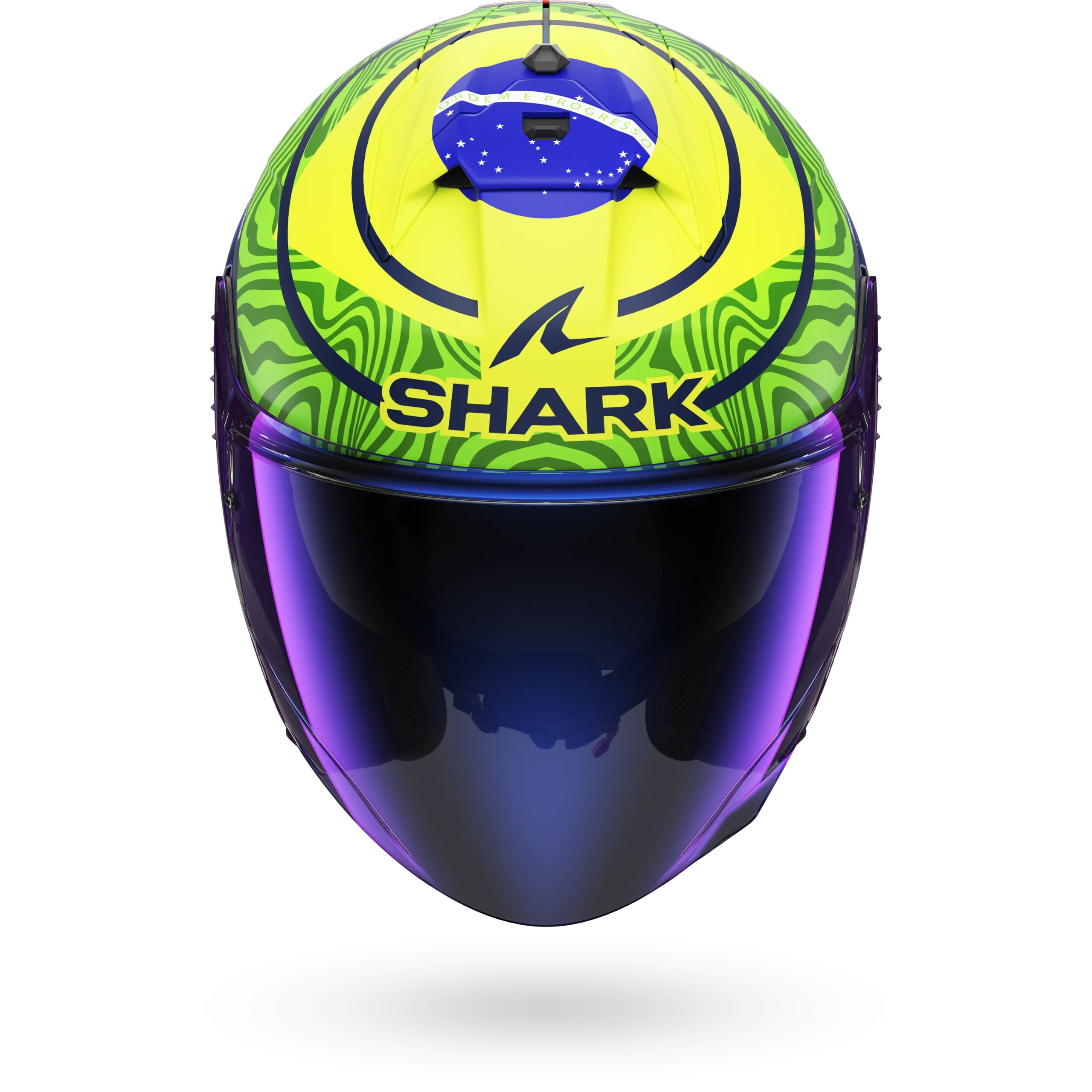 Casque Shark SKWAL JET CUP REPLICA GRANADO Mat — Bleu Vert Jaune – Image 3