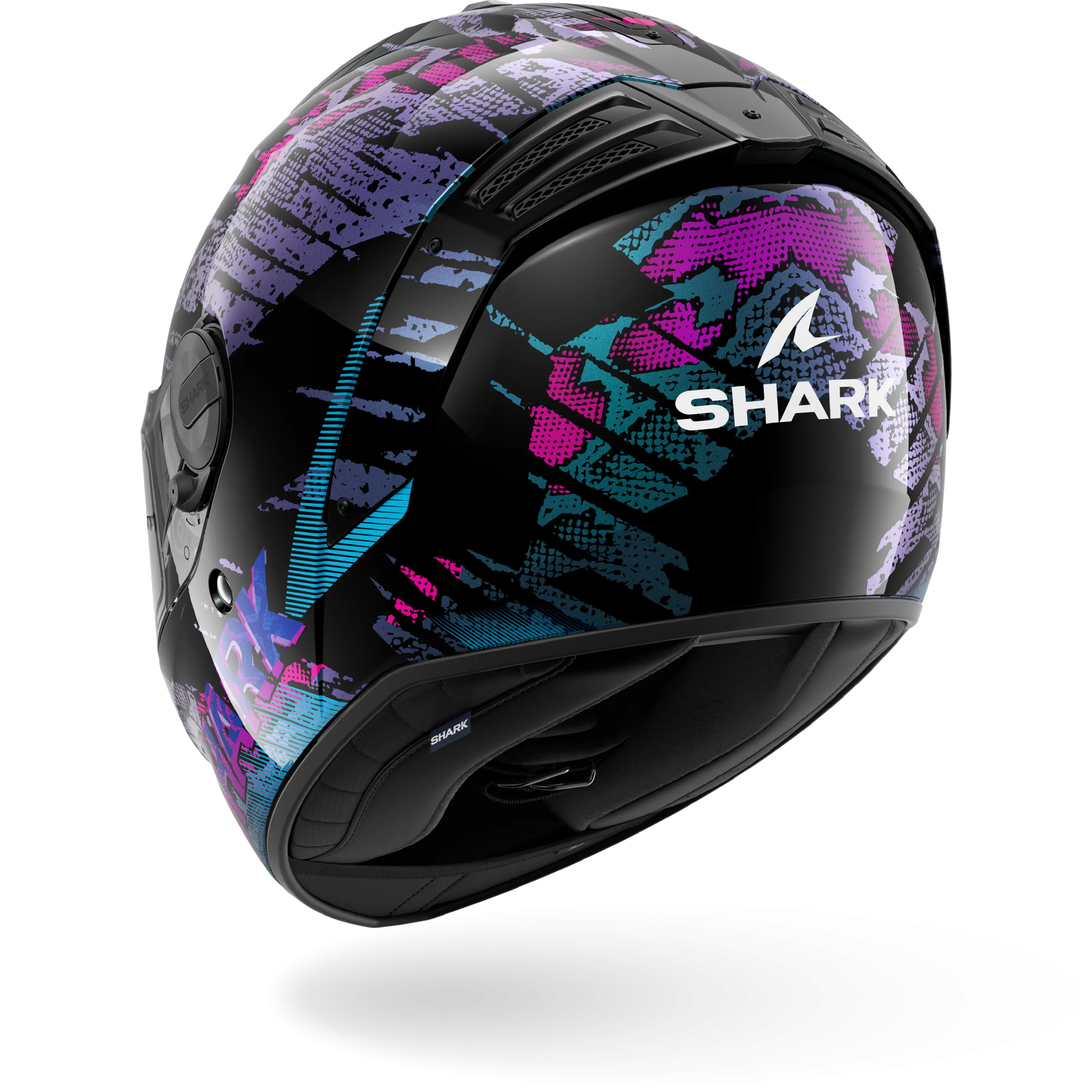 Casque Shark SPARTAN RS REPTAIA — Noir Bleu Pailleté – Image 2