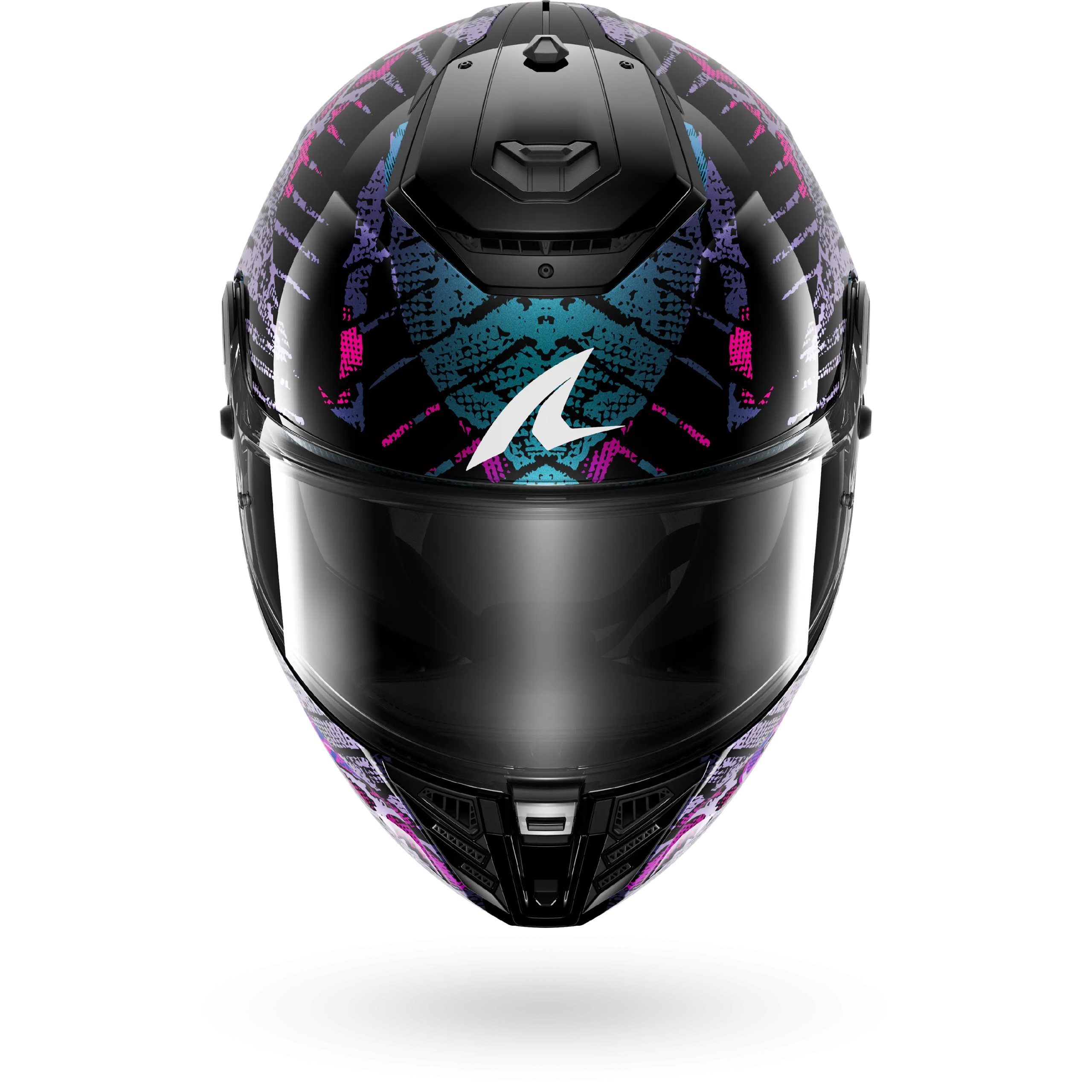 Casque Shark SPARTAN RS REPTAIA — Noir Bleu Pailleté – Image 3