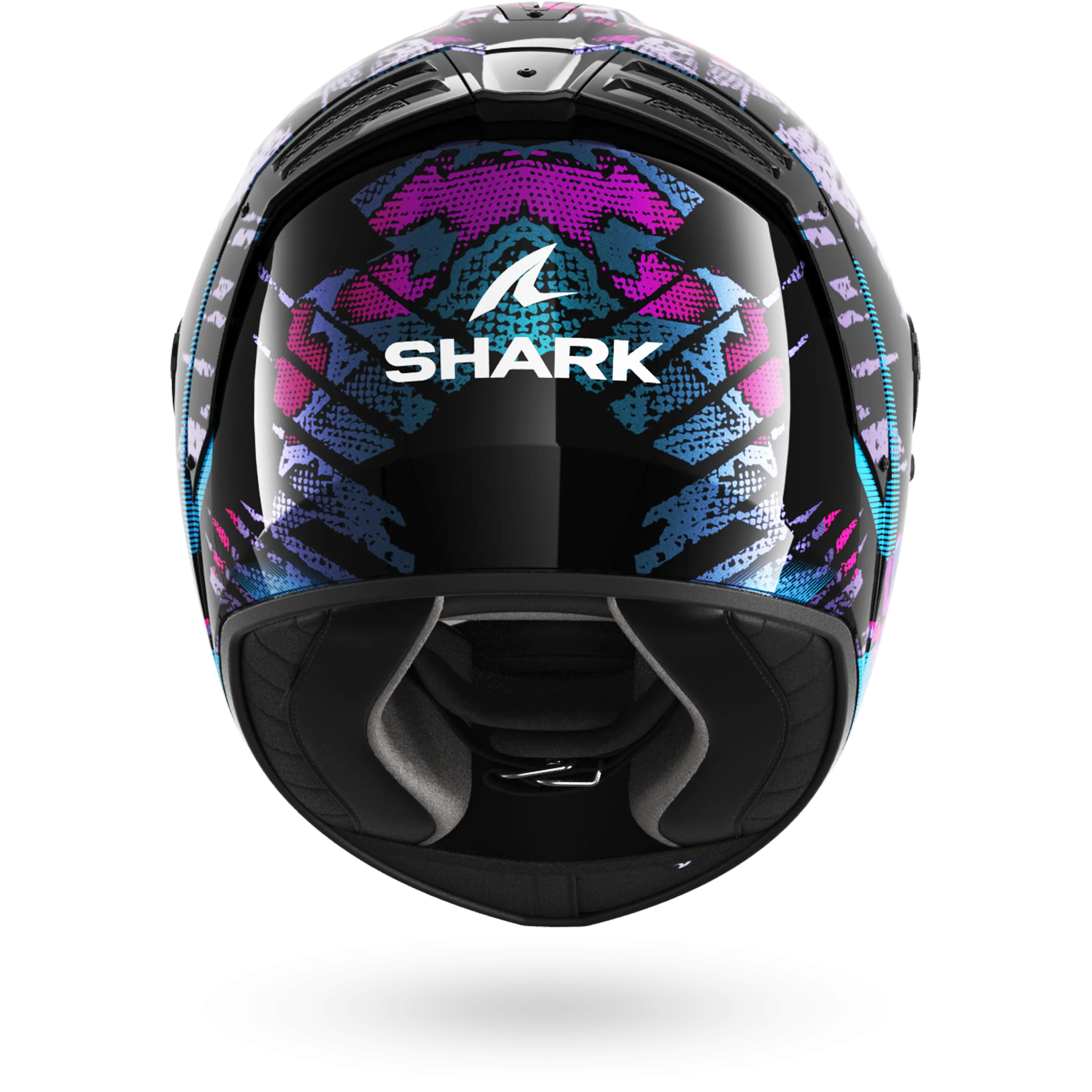Casque Shark SPARTAN RS REPTAIA — Noir Bleu Pailleté – Image 5