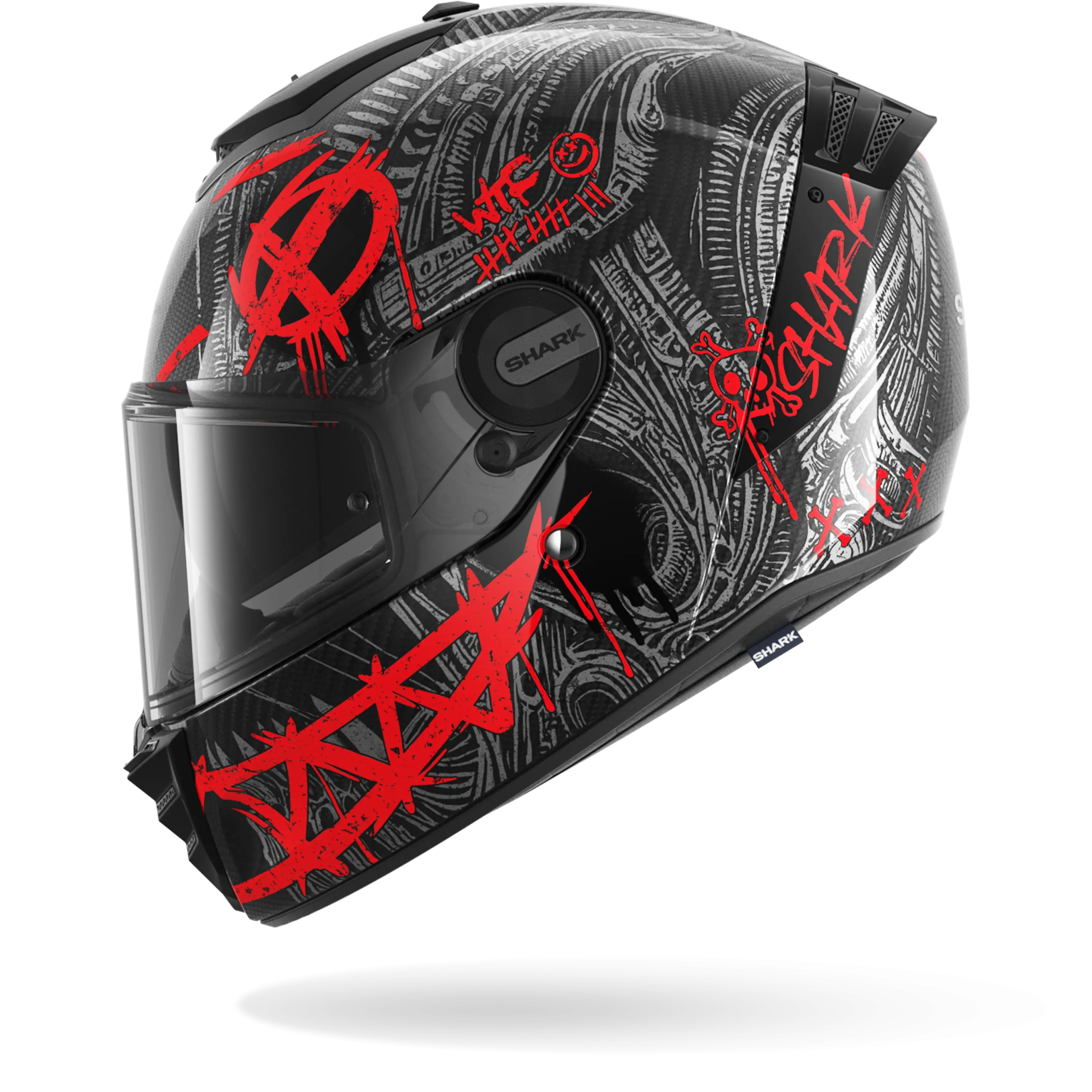 Casque Shark SPARTAN RS CARBON SHIEVER — Carbone Anthracite Rouge – Image 4
