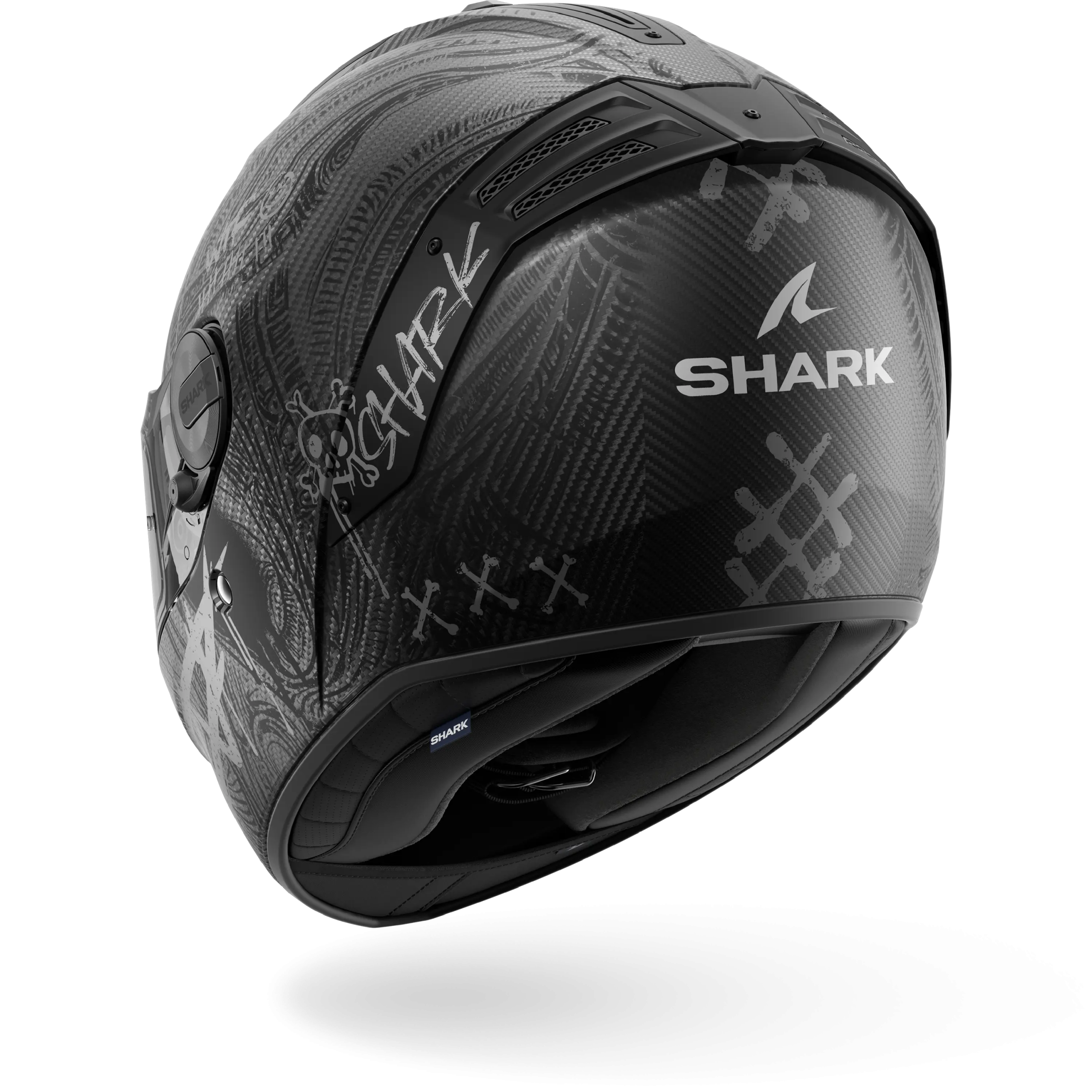 Casque Shark SPARTAN RS CARBON SHIEVER Mat — Carbone Anthracite Argent – Image 2