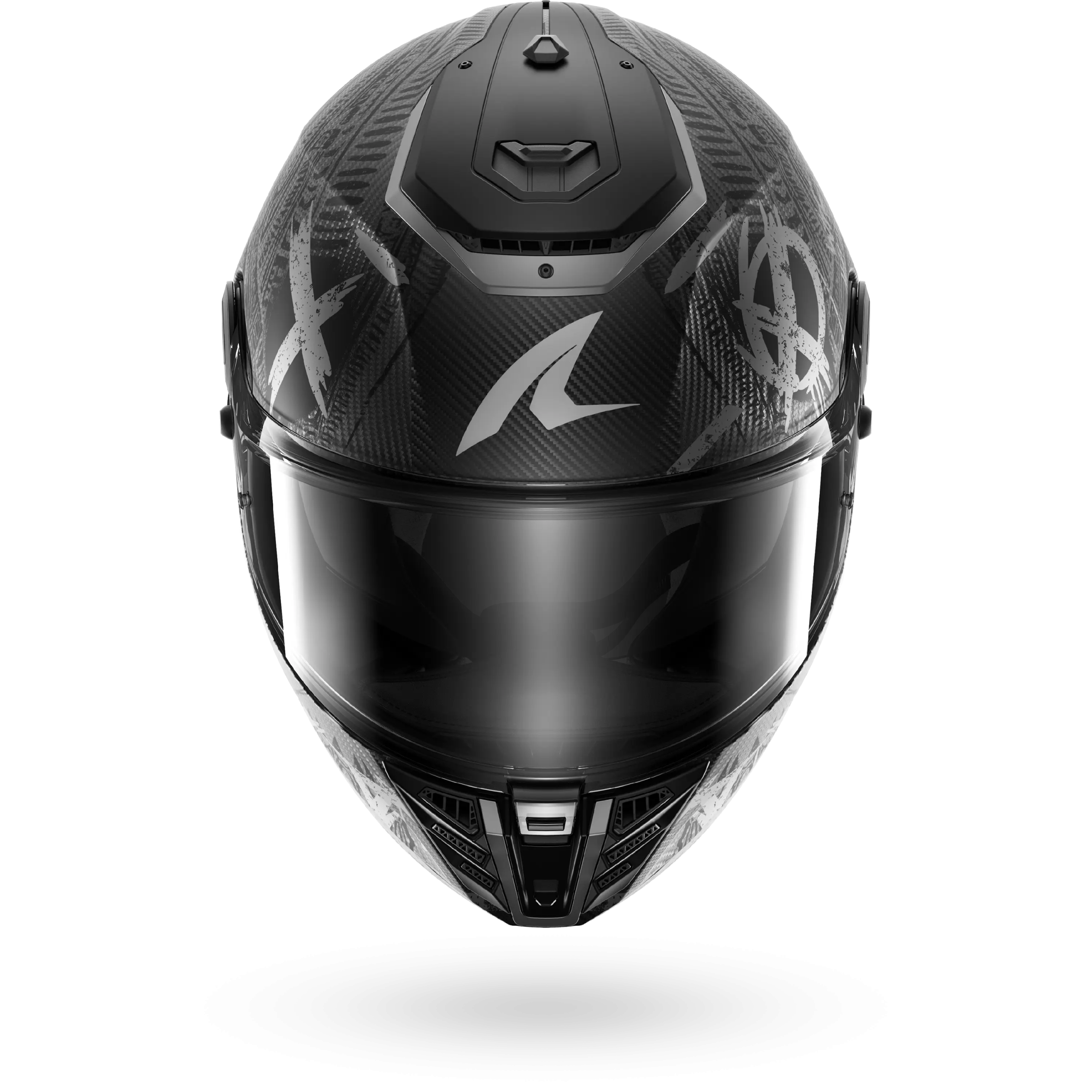 Casque Shark SPARTAN RS CARBON SHIEVER Mat — Carbone Anthracite Argent – Image 3