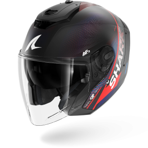 Casque Shark RS JET CARBON SPEED-TECH Mat — Carbone Bleu Rouge