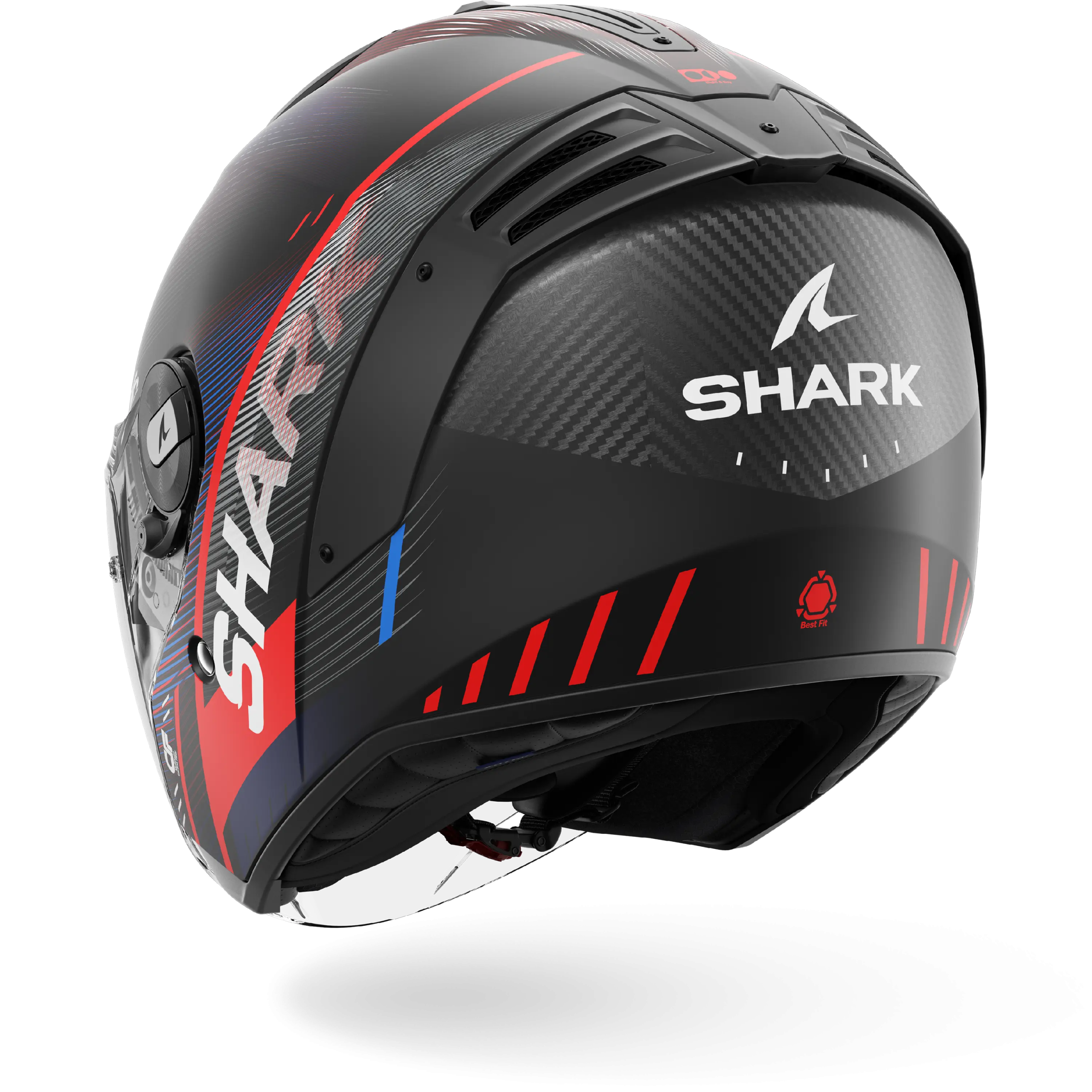 Casque Shark RS JET CARBON SPEED-TECH Mat — Carbone Bleu Rouge – Image 2