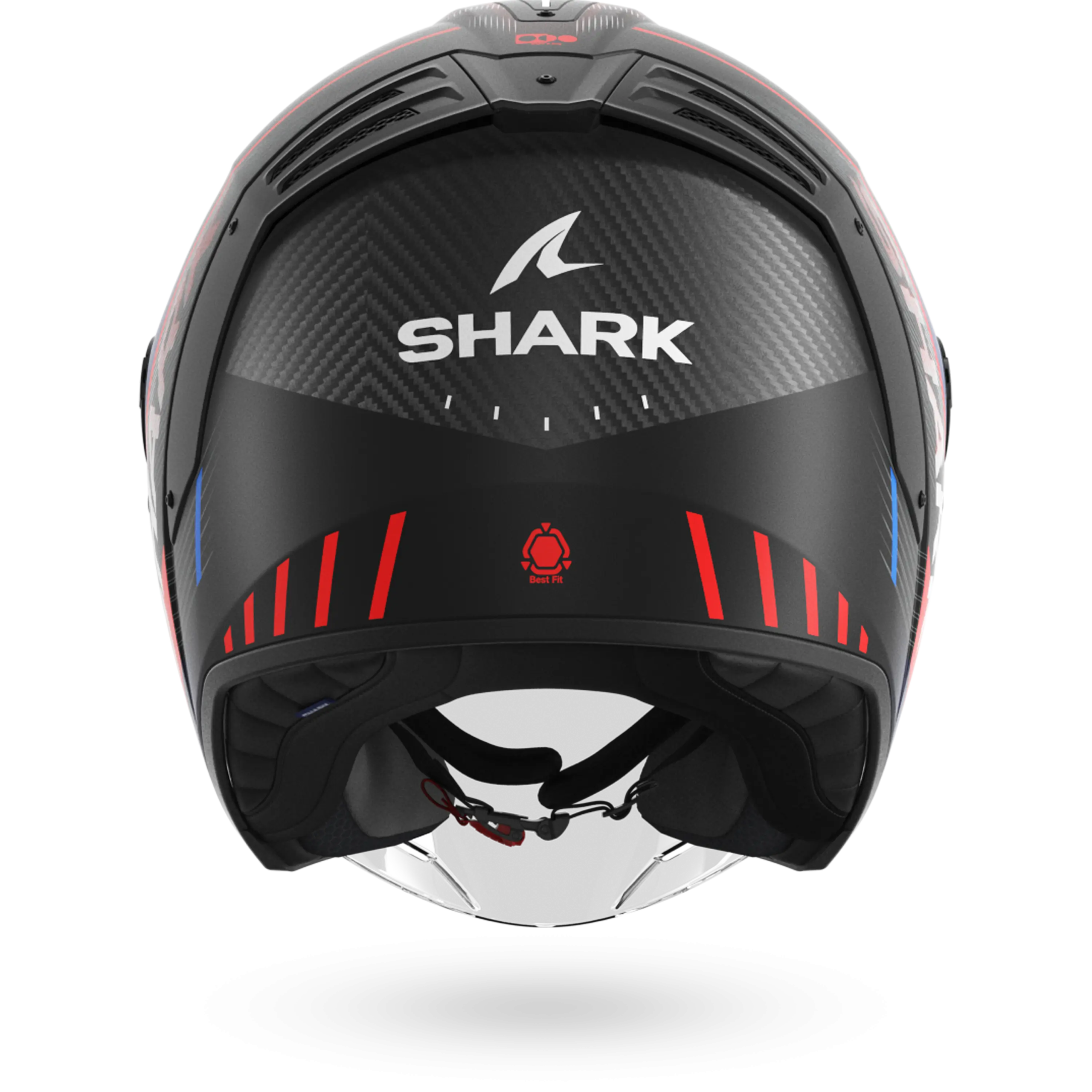 Casque Shark RS JET CARBON SPEED-TECH Mat — Carbone Bleu Rouge – Image 5