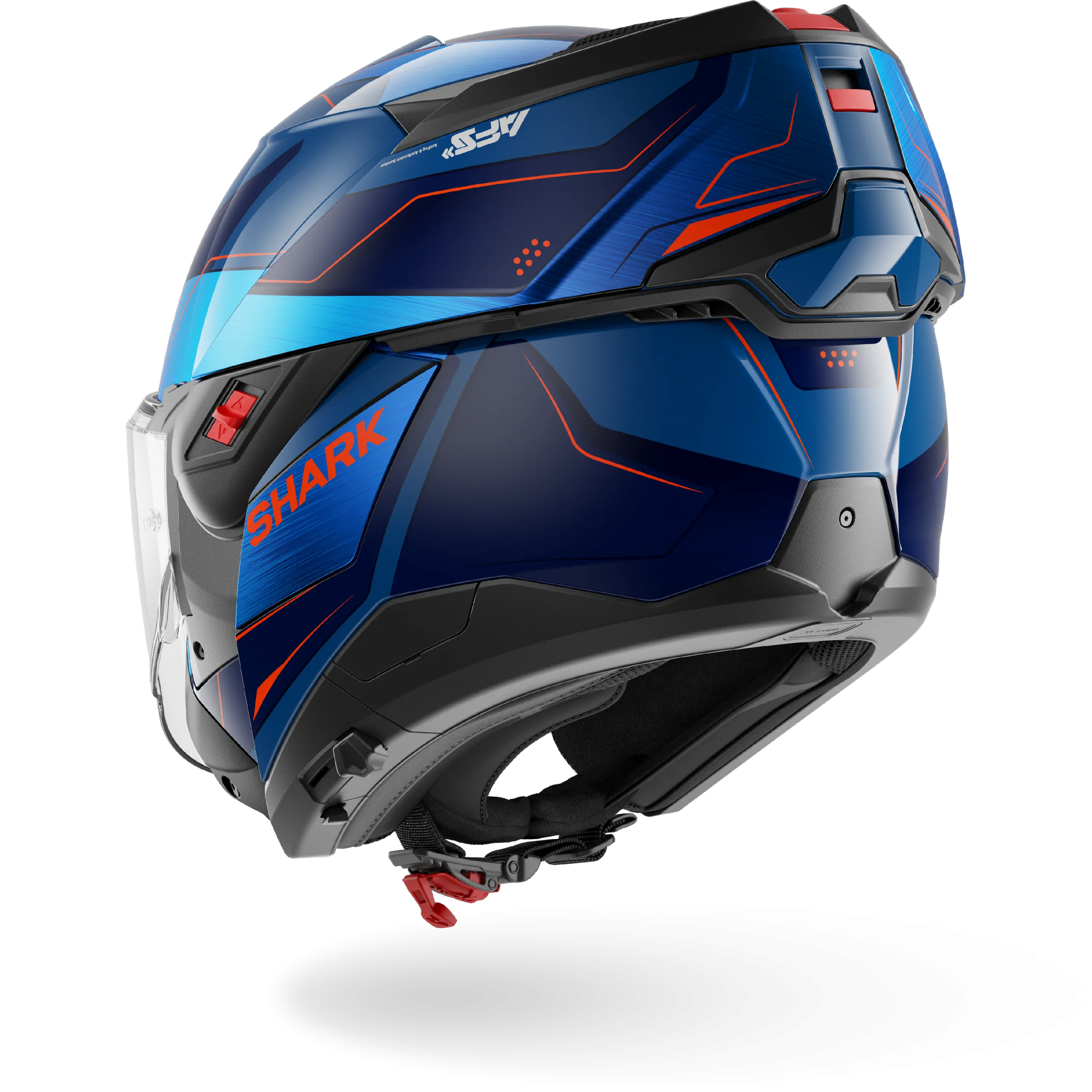 Casque Shark OXO MEKARIUM — Bleu Chrome Orange – Image 5