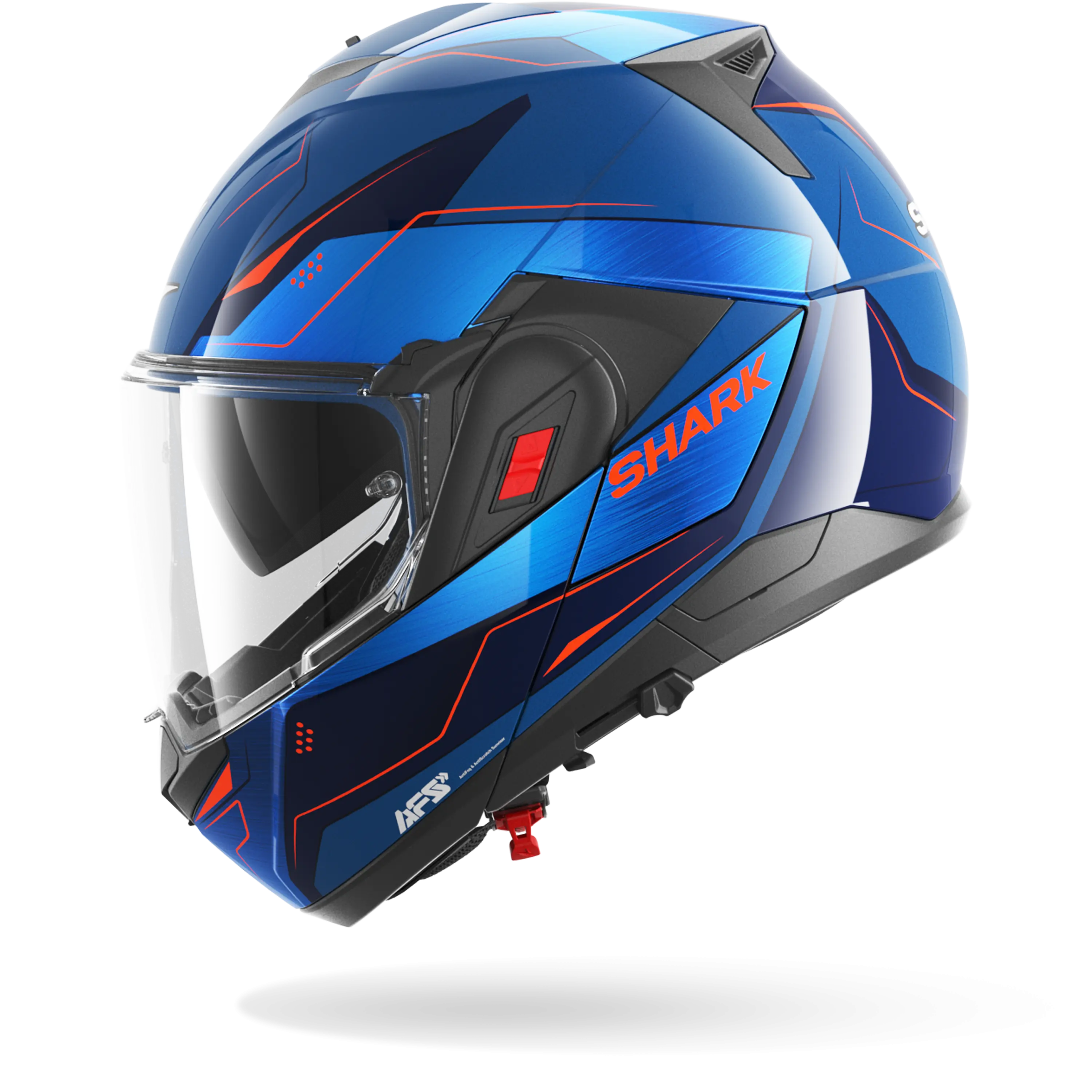 Casque Shark OXO MEKARIUM — Bleu Chrome Orange – Image 6
