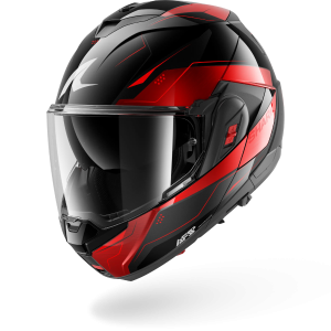 Casque Shark OXO MEKARIUM — Noir Chrome Rouge