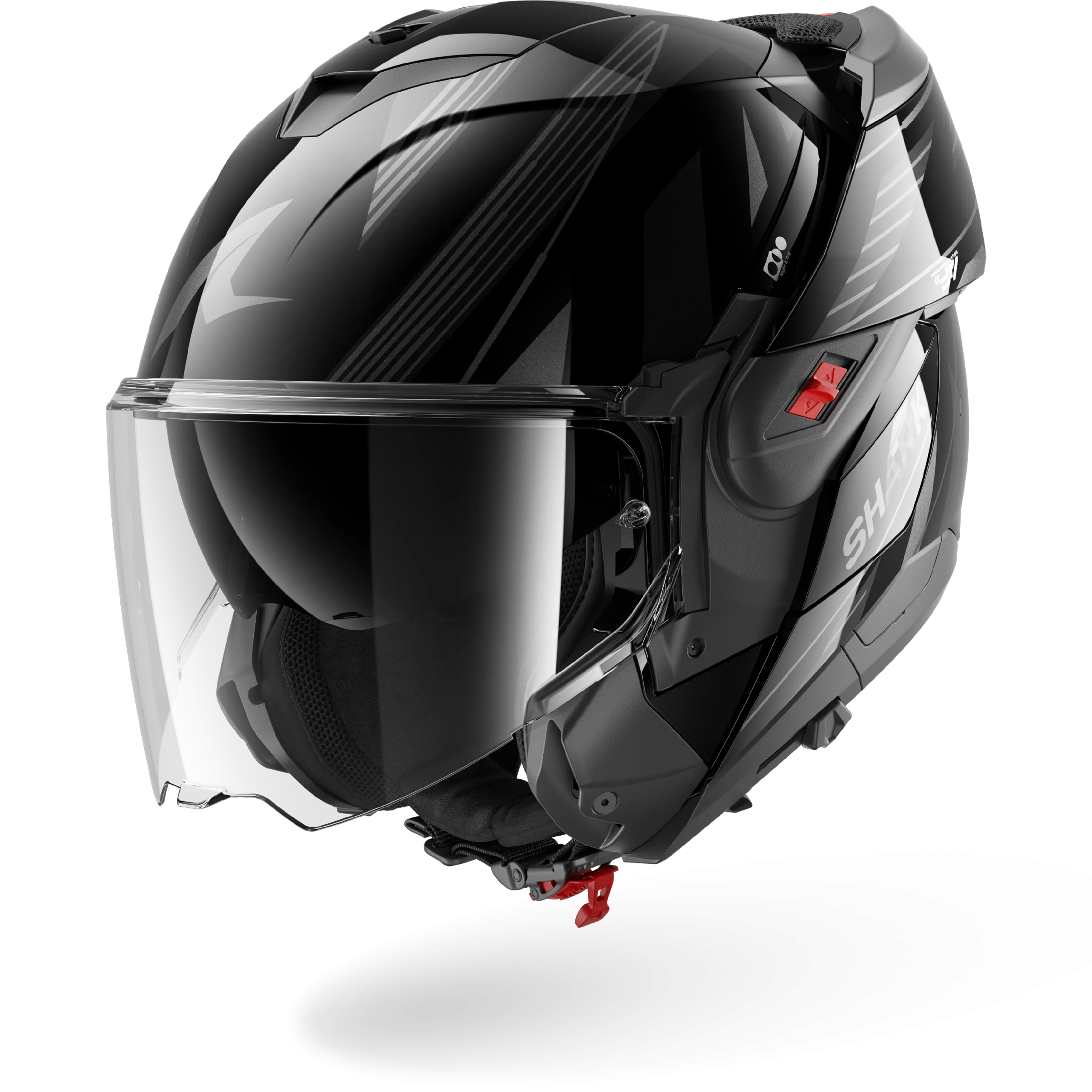 Casque Shark OXO DASHED — Noir Anthracite Argent – Image 4