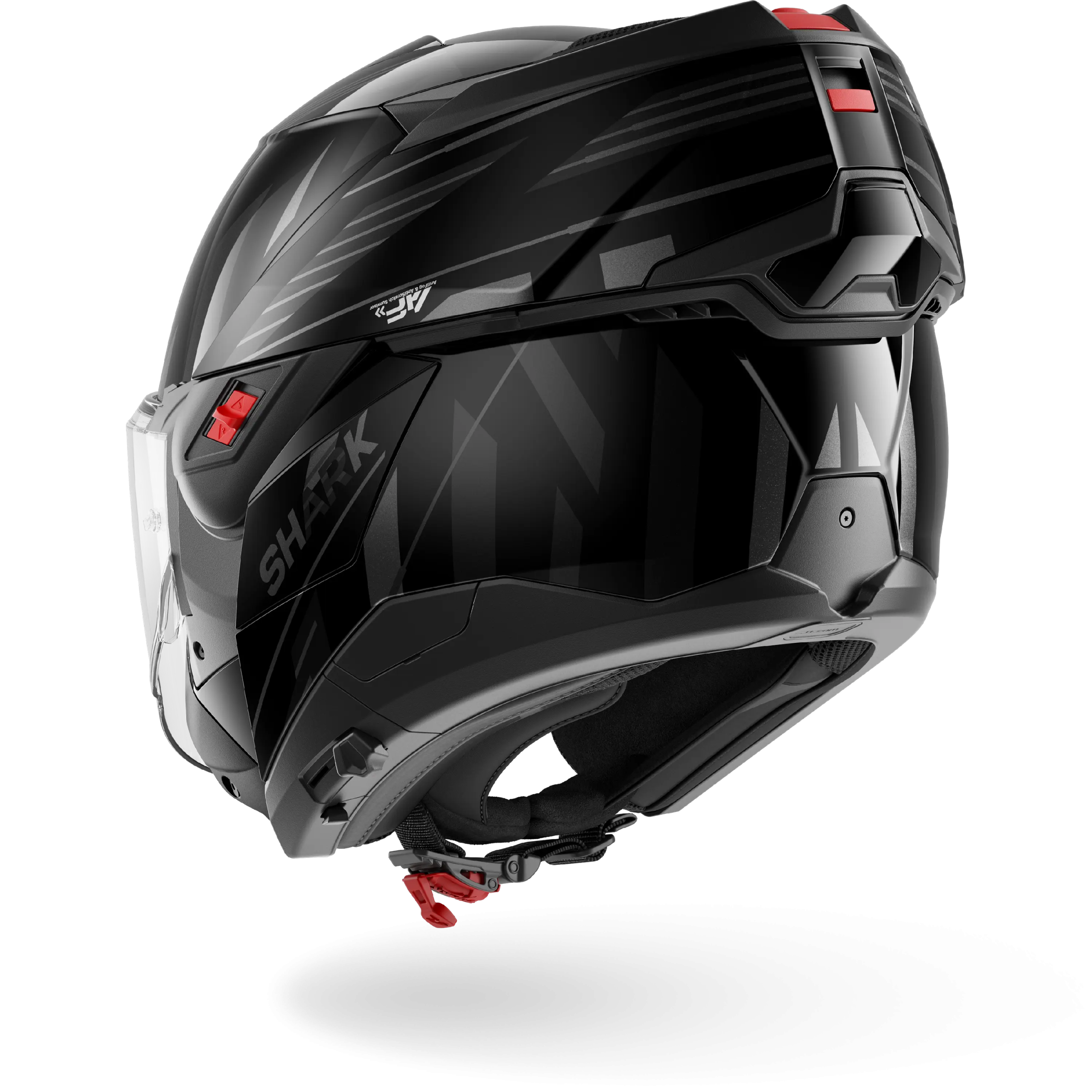 Casque Shark OXO DASHED — Noir Anthracite Argent – Image 5