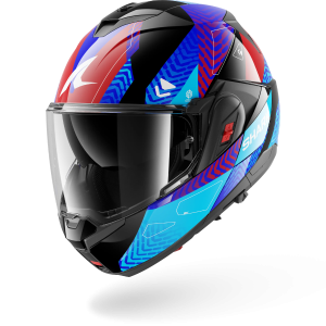 Casque Shark OXO READY — Noir Bleu Rouge